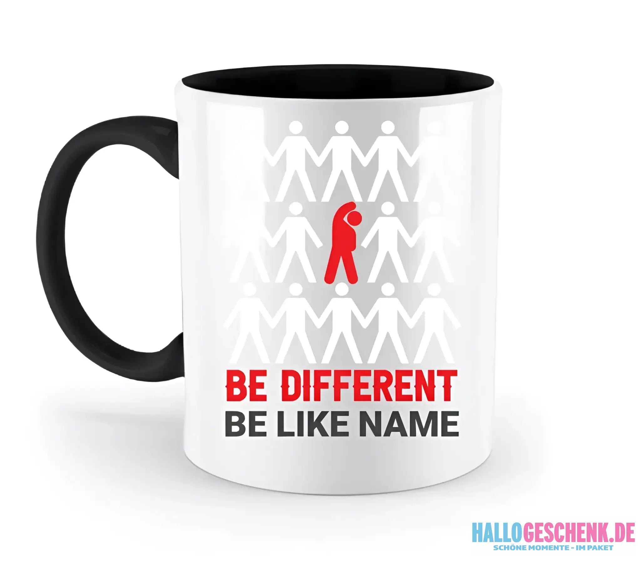 8in1-Kollektion: Be different + Wunschtext • 14 verschiedene Farben • personalisiert • diverse Artikel - zweifarbige
