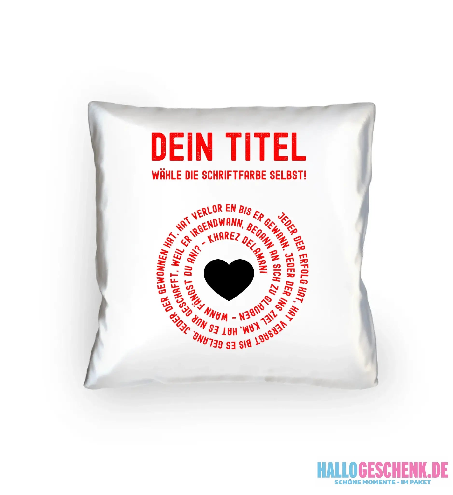 8in1-Kollektion: Dein Text im Kreis • personalisiert • diverse Artikel • Spiraltext - Kissen 40x40 cm / White