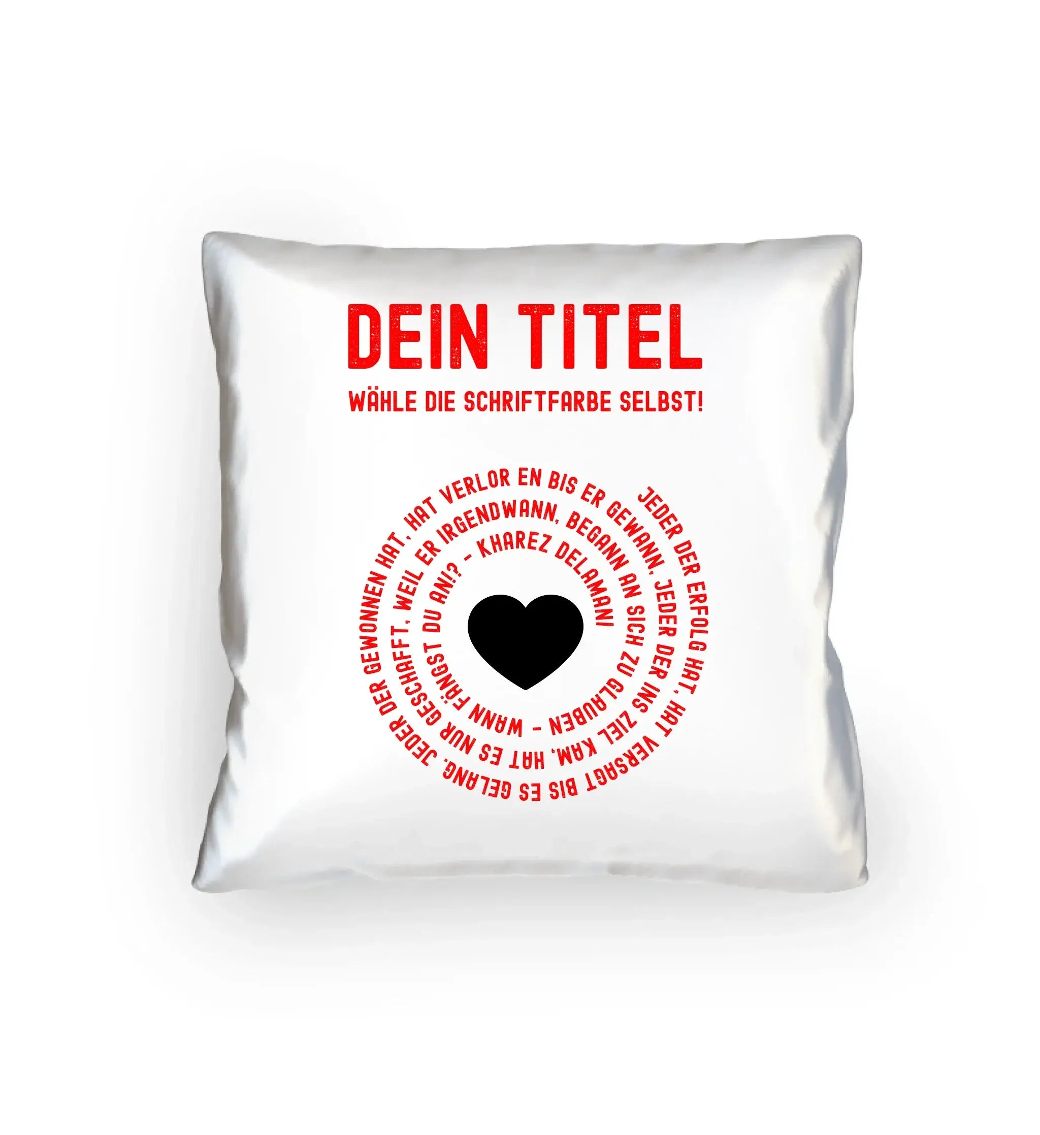8in1-Kollektion: Dein Text im Kreis • personalisiert • diverse Artikel • Spiraltext - Kissen 40x40 cm / White
