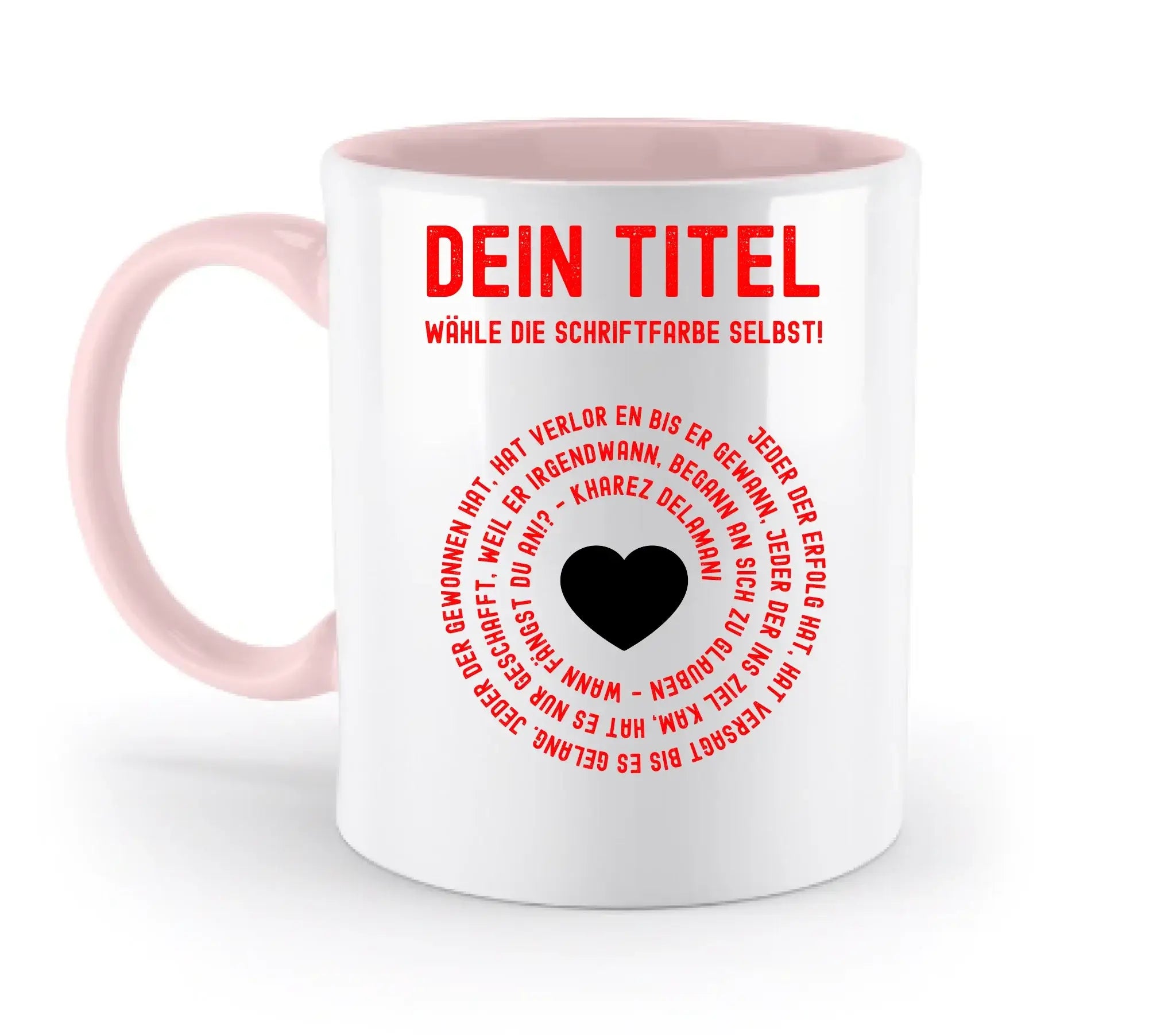 8in1-Kollektion: Dein Text im Kreis • personalisiert • diverse Artikel • Spiraltext - zweifarbige Tasse
