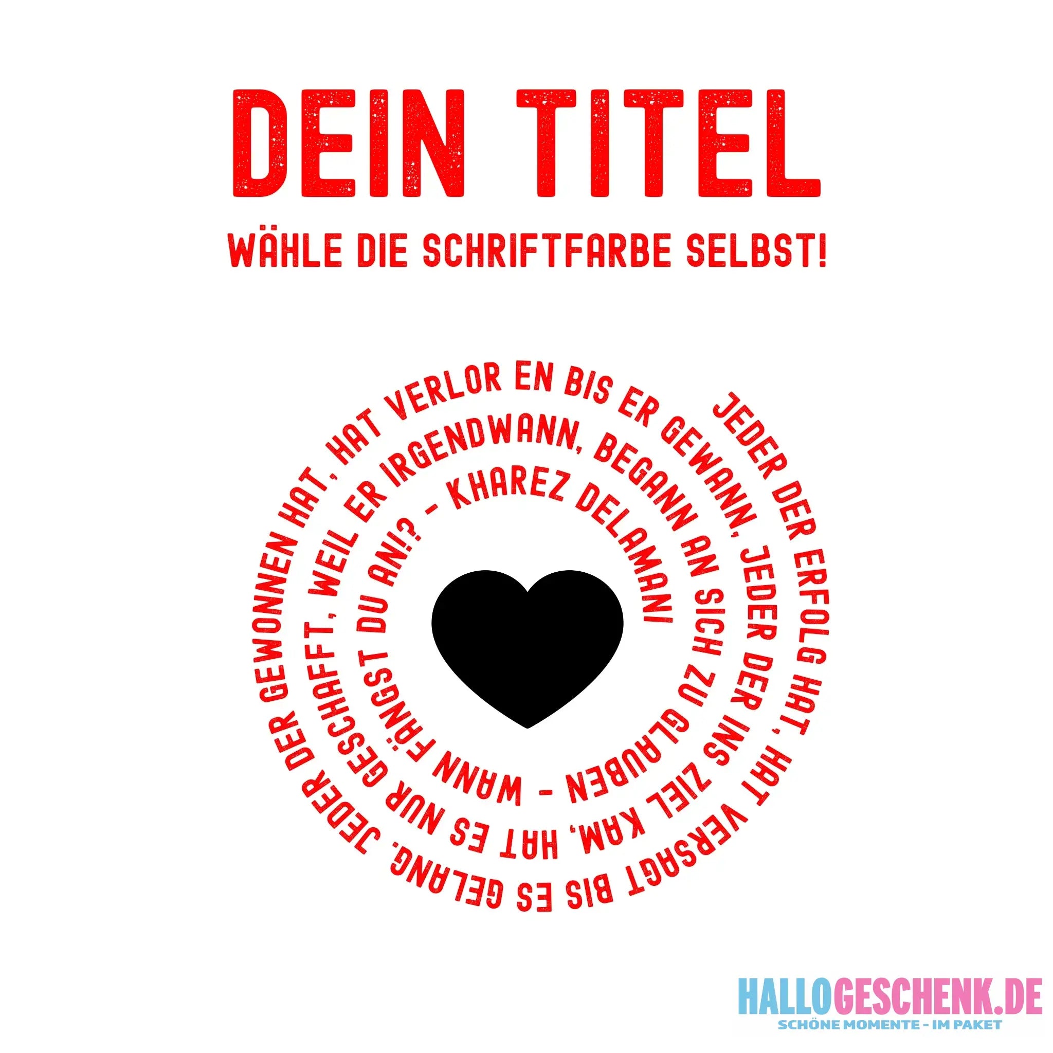 8in1-Kollektion: Dein Text im Kreis • personalisiert • diverse Artikel • Spiraltext - ausgestanzter Sticker 20x20 cm