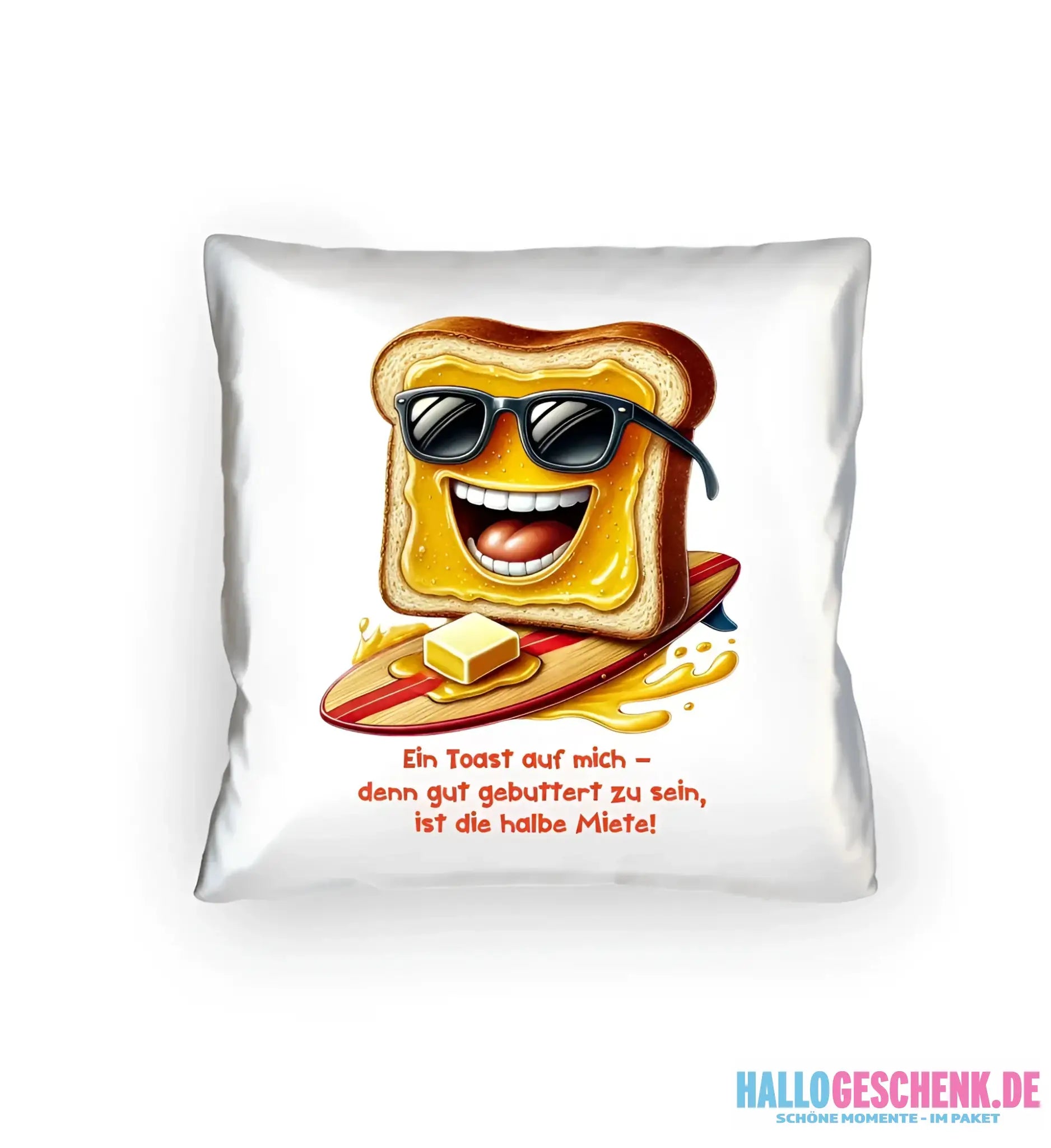 8in1-Kollektion: Funny Food + Wunschtext • 24 Motive zur Auswahl • personalisiert - Kissen 40x40 cm / White