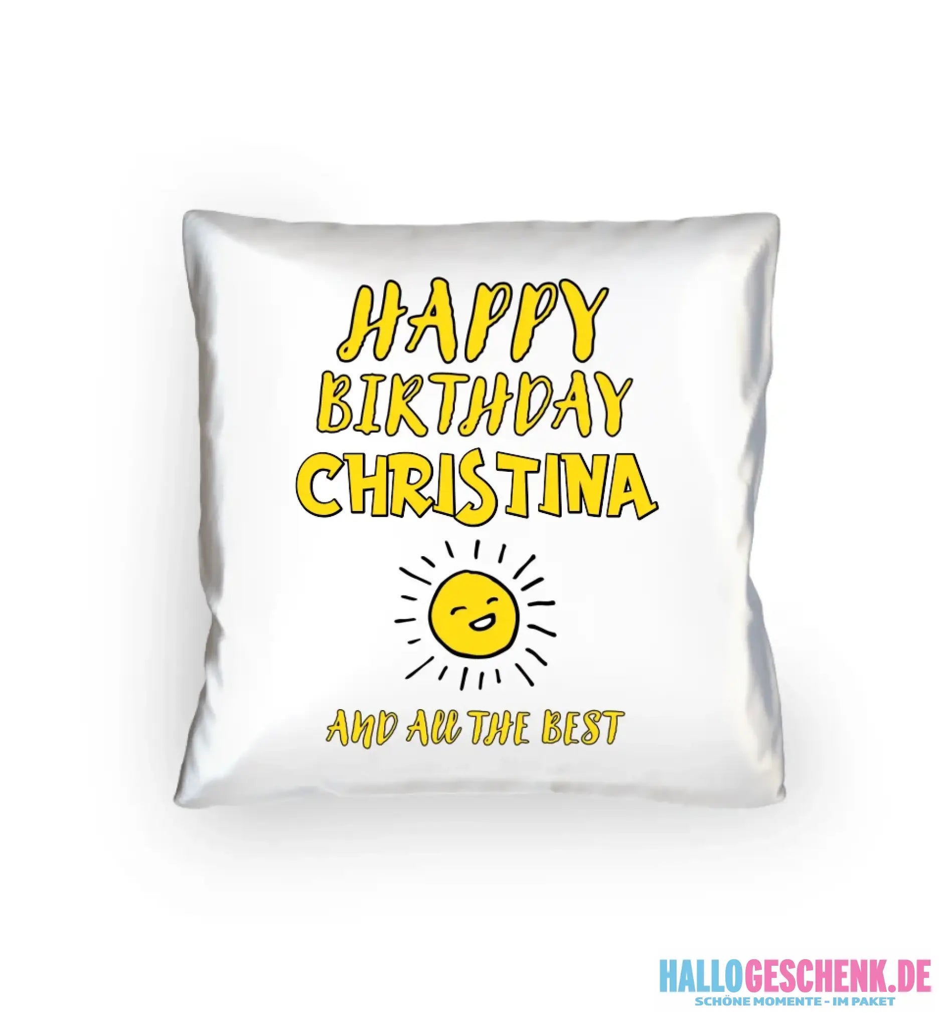 8in1-Kollektion: Geburtstag + Wunschtext • personalisiert • diverse Artikel - Kissen 40x40 cm / White / 40cm-x-40cm