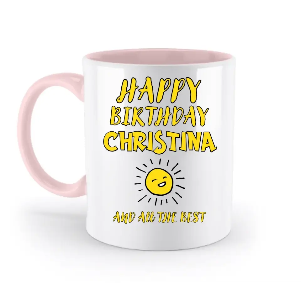 8in1-Kollektion: Geburtstag + Wunschtext • personalisiert • diverse Artikel - zweifarbige Tasse • spülmaschinengeeignet