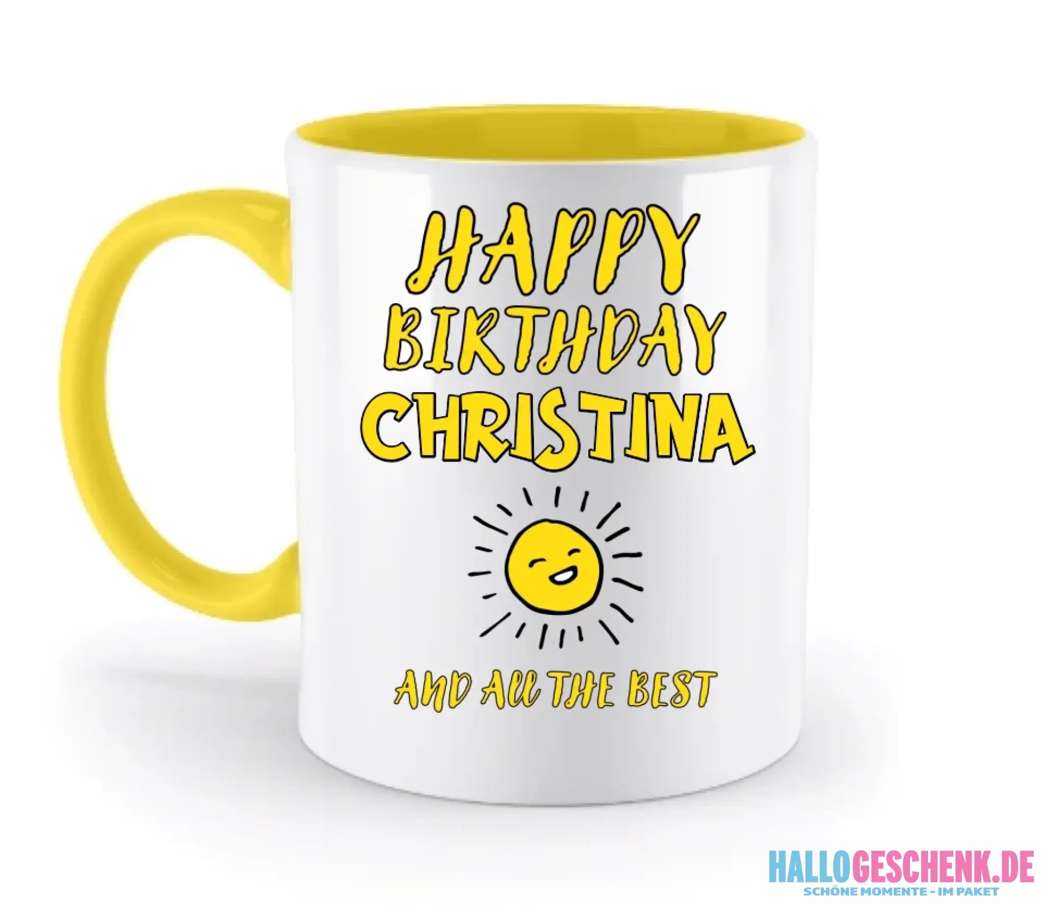 8in1-Kollektion: Geburtstag + Wunschtext • personalisiert • diverse Artikel - zweifarbige Tasse • spülmaschinengeeignet