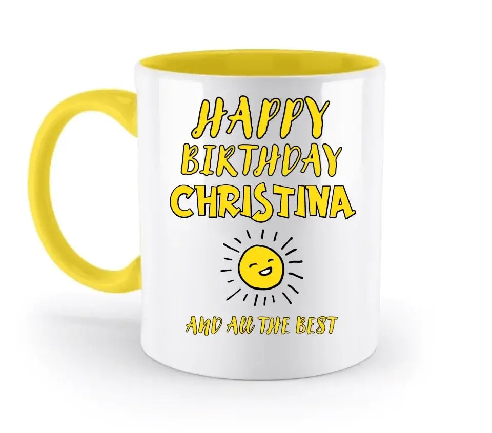 8in1-Kollektion: Geburtstag + Wunschtext • personalisiert • diverse Artikel - zweifarbige Tasse • spülmaschinengeeignet
