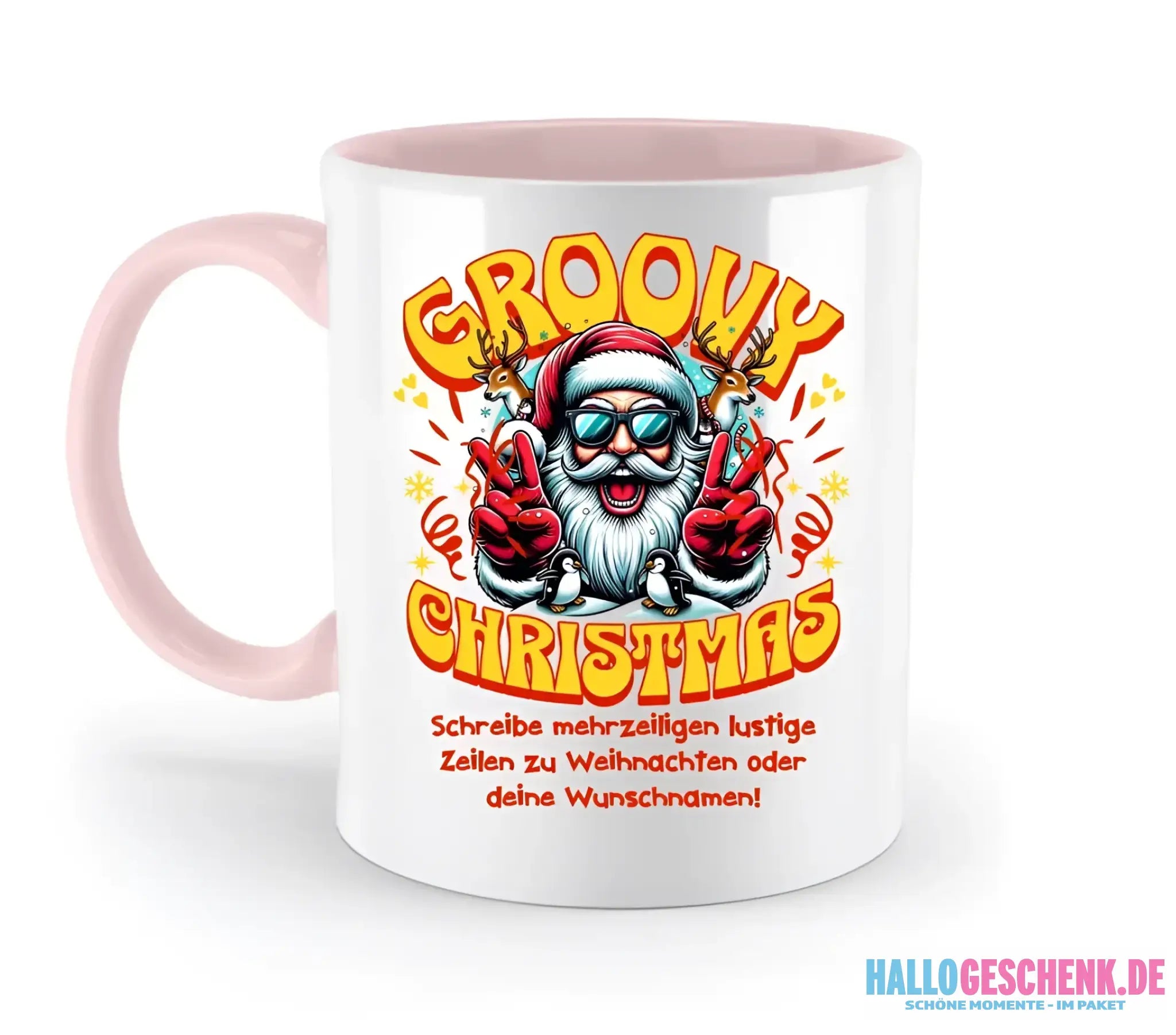 8in1-Kollektion: Groovy Christmas + Wunschtext • personalisiert • diverse Artikel • X-Mas - zweifarbige Tasse