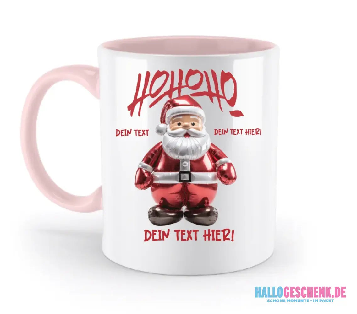 8in1-Kollektion: Ho ho ho Santa X-Mas Weihnachten + Wunschtext • personalisiert • diverse Artikel - zweifarbige Tasse