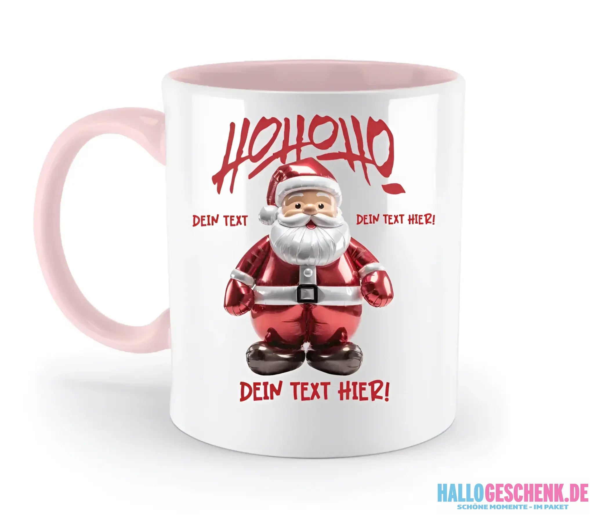 8in1-Kollektion: Ho ho ho Santa X-Mas Weihnachten + Wunschtext • personalisiert • diverse Artikel - zweifarbige Tasse