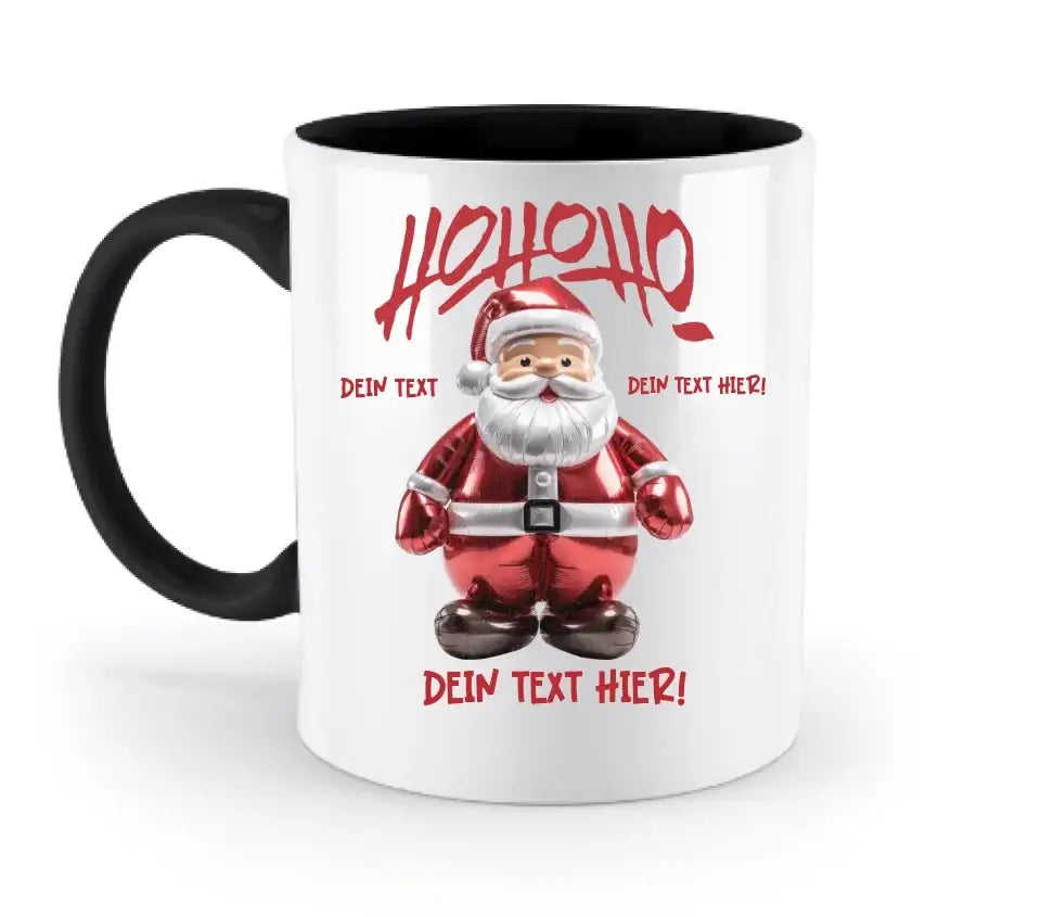 8in1-Kollektion: Ho ho ho Santa X-Mas Weihnachten + Wunschtext • personalisiert • diverse Artikel - zweifarbige Tasse