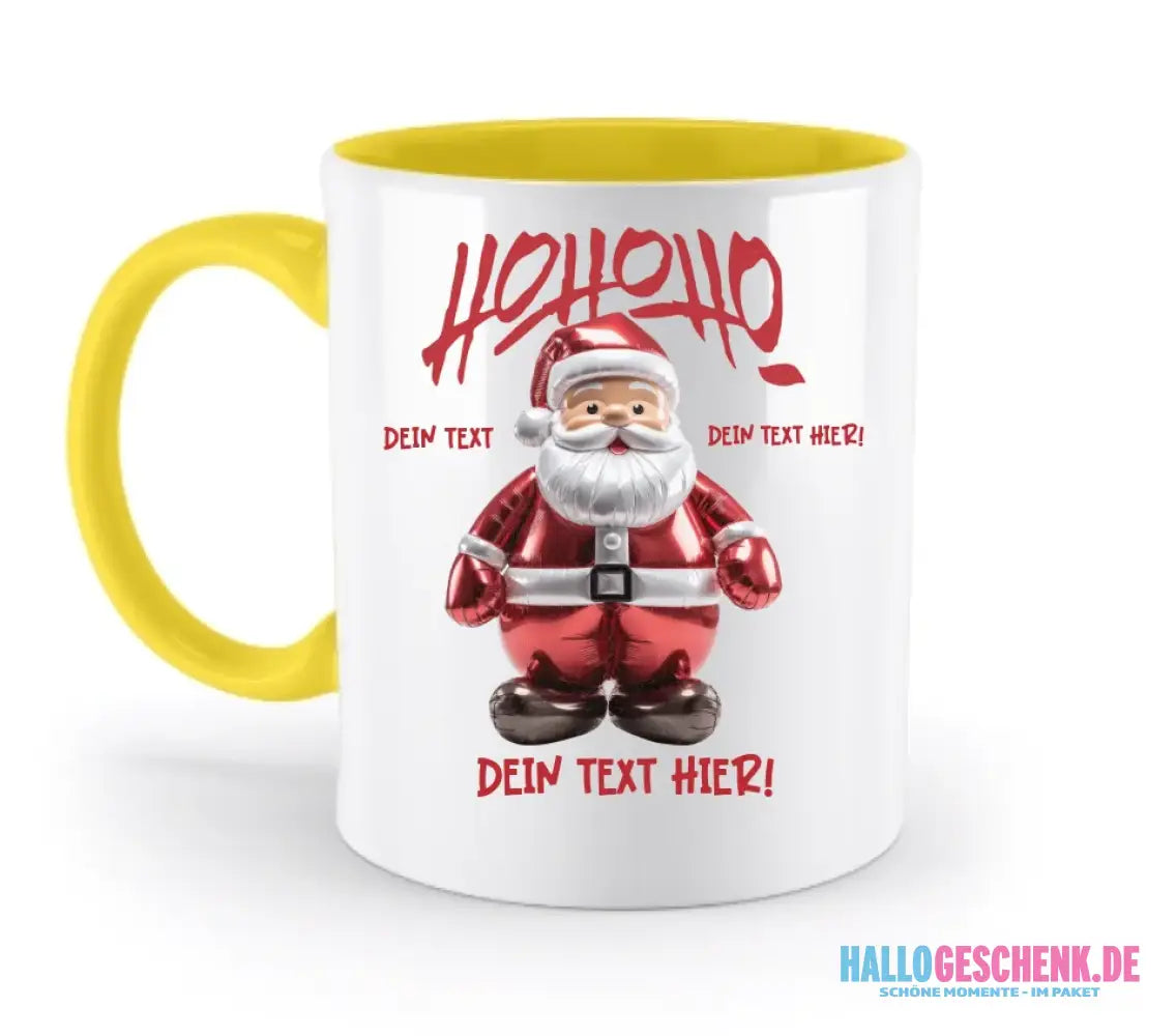 8in1-Kollektion: Ho ho ho Santa X-Mas Weihnachten + Wunschtext • personalisiert • diverse Artikel - zweifarbige Tasse