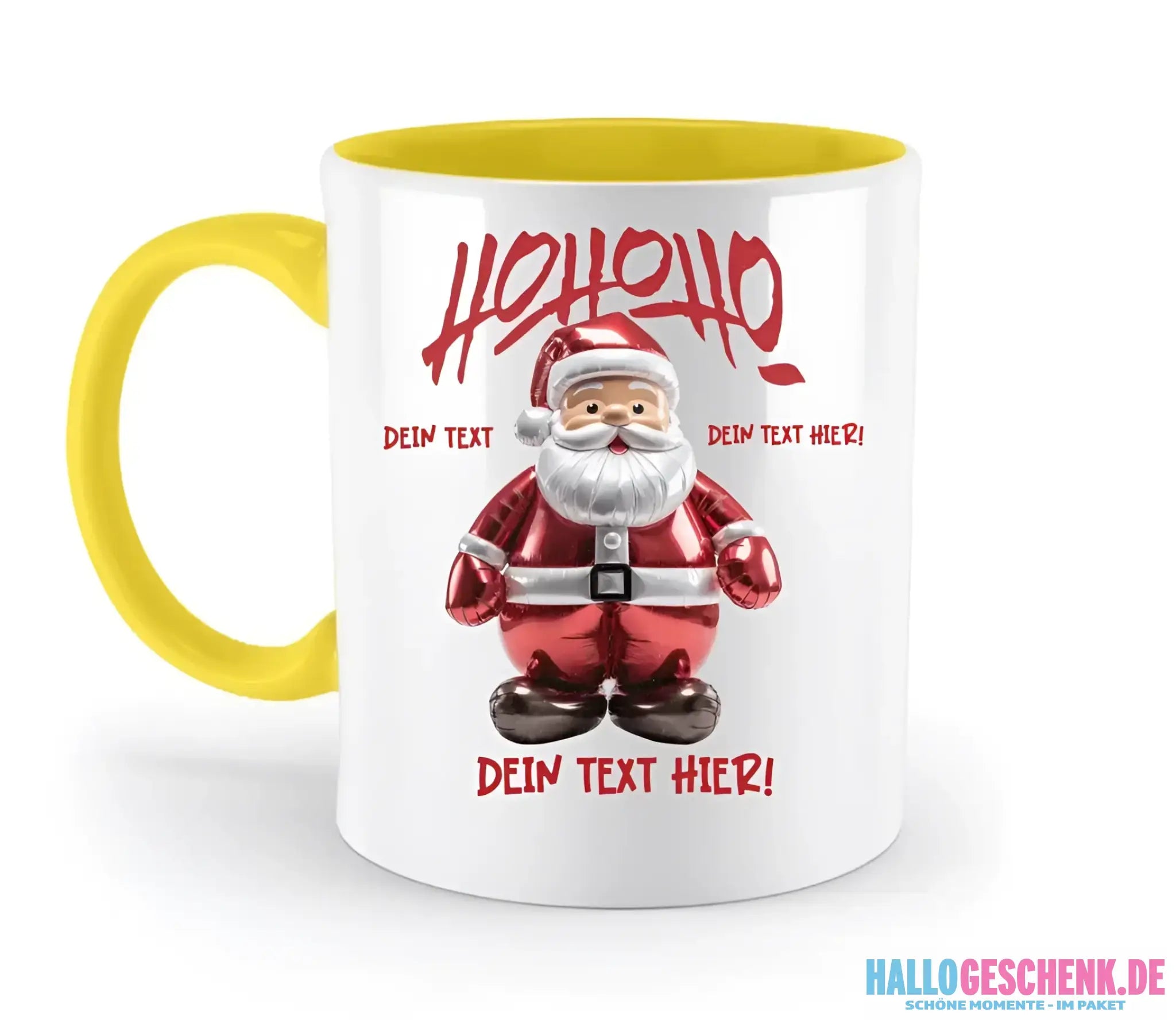 8in1-Kollektion: Ho ho ho Santa X-Mas Weihnachten + Wunschtext • personalisiert • diverse Artikel - zweifarbige Tasse