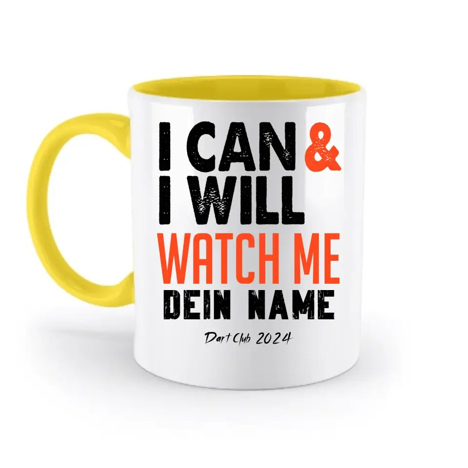 8in1-Kollektion: I CAN & I WILL + Wunschtext • personalisiert • diverse Artikel - zweifarbige Tasse