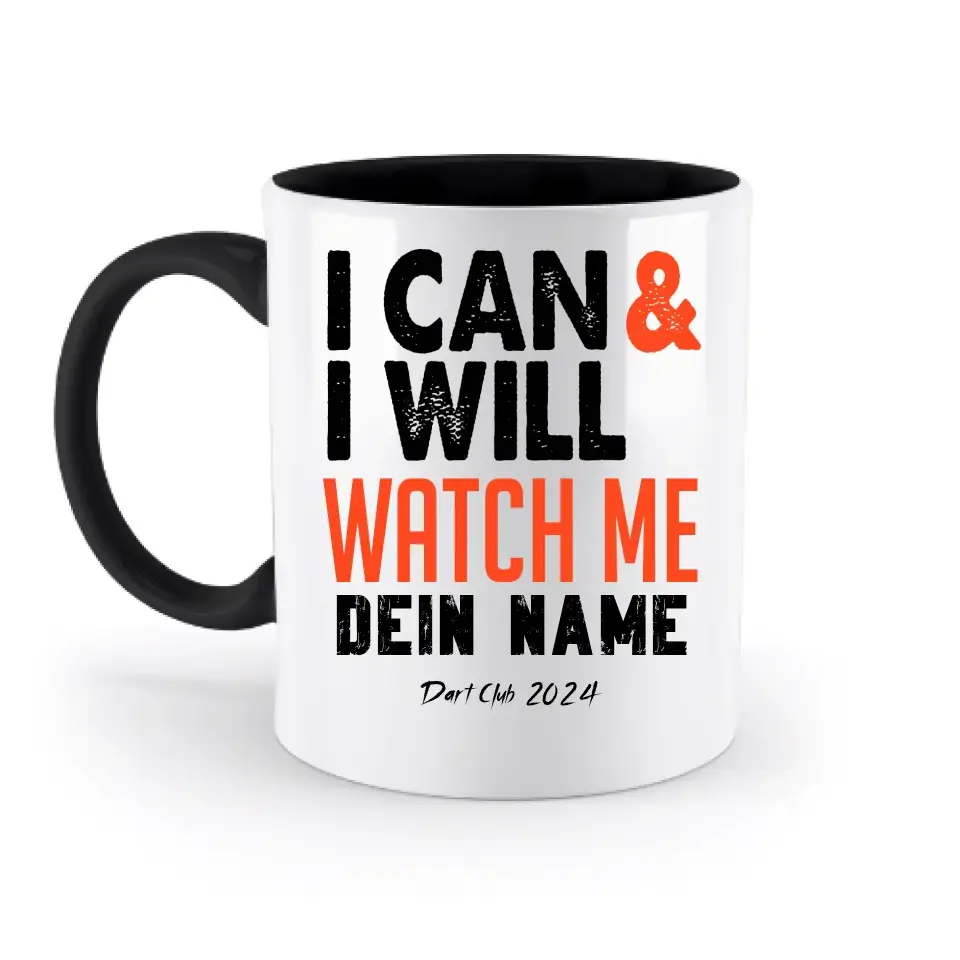 8in1-Kollektion: I CAN & I WILL + Wunschtext • personalisiert • diverse Artikel - zweifarbige Tasse
