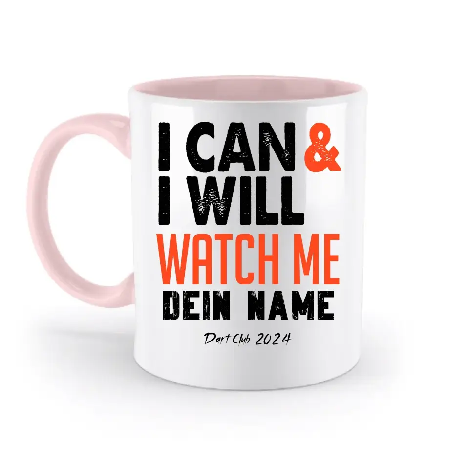 8in1-Kollektion: I CAN & I WILL + Wunschtext • personalisiert • diverse Artikel - zweifarbige Tasse