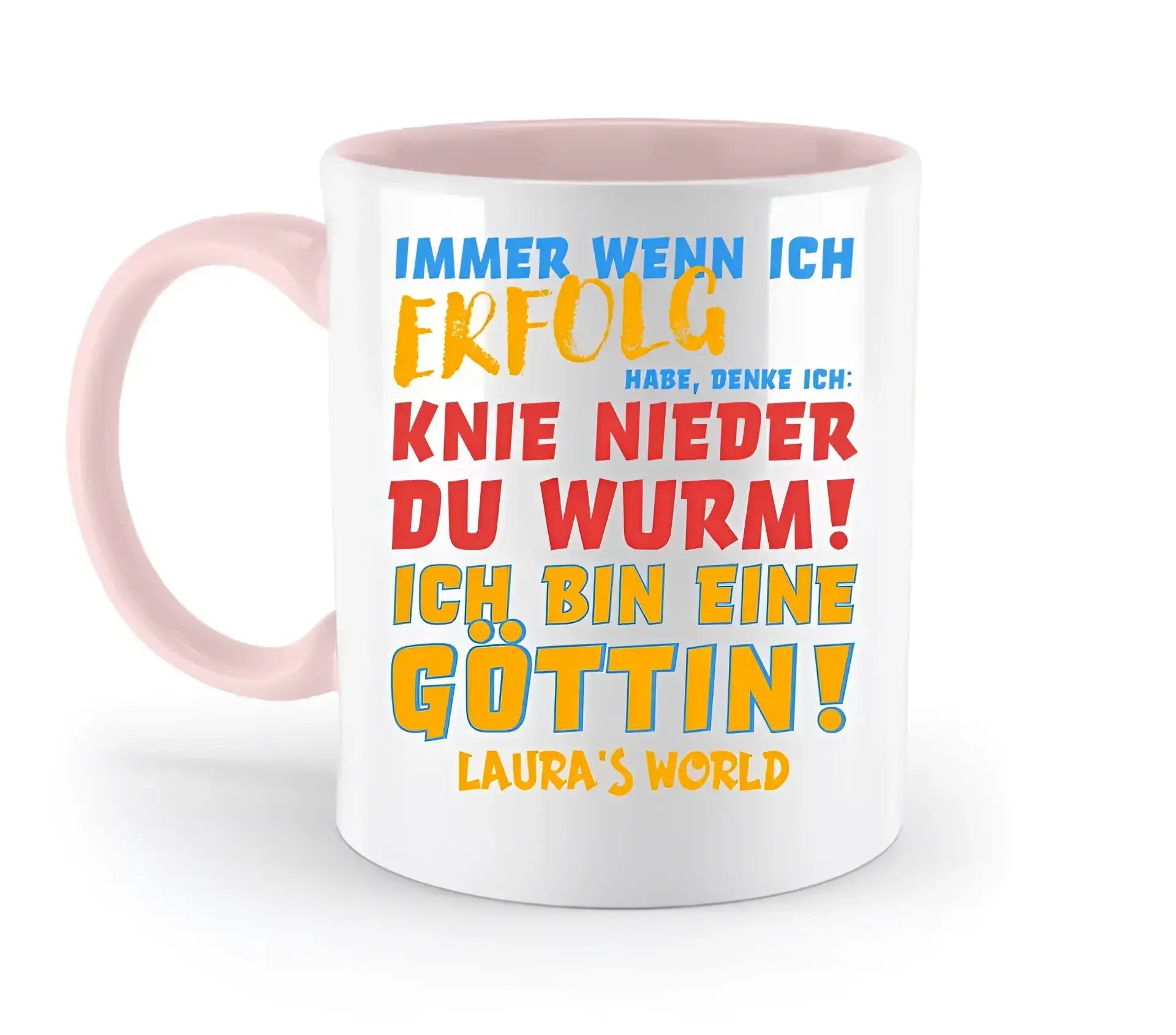 8in1-Kollektion: Immer wenn ich Erfolg + Wunschtext • Göttin • personalisiert • diverse Artikel - zweifarbige Tasse