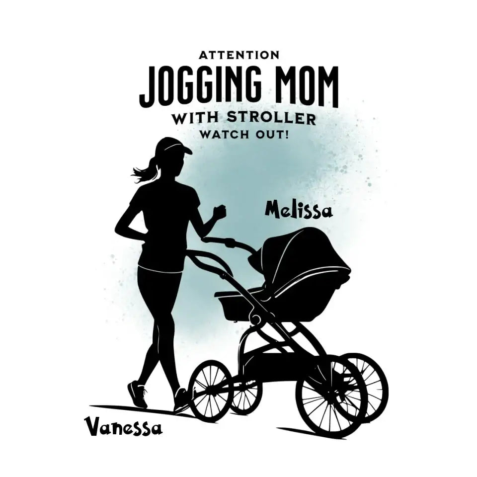 8in1-Kollektion:Jogging Mom + Namen • personalisiert • diverse Artikel - ausgestanzter Sticker 20x20 cm (Aufkleber)
