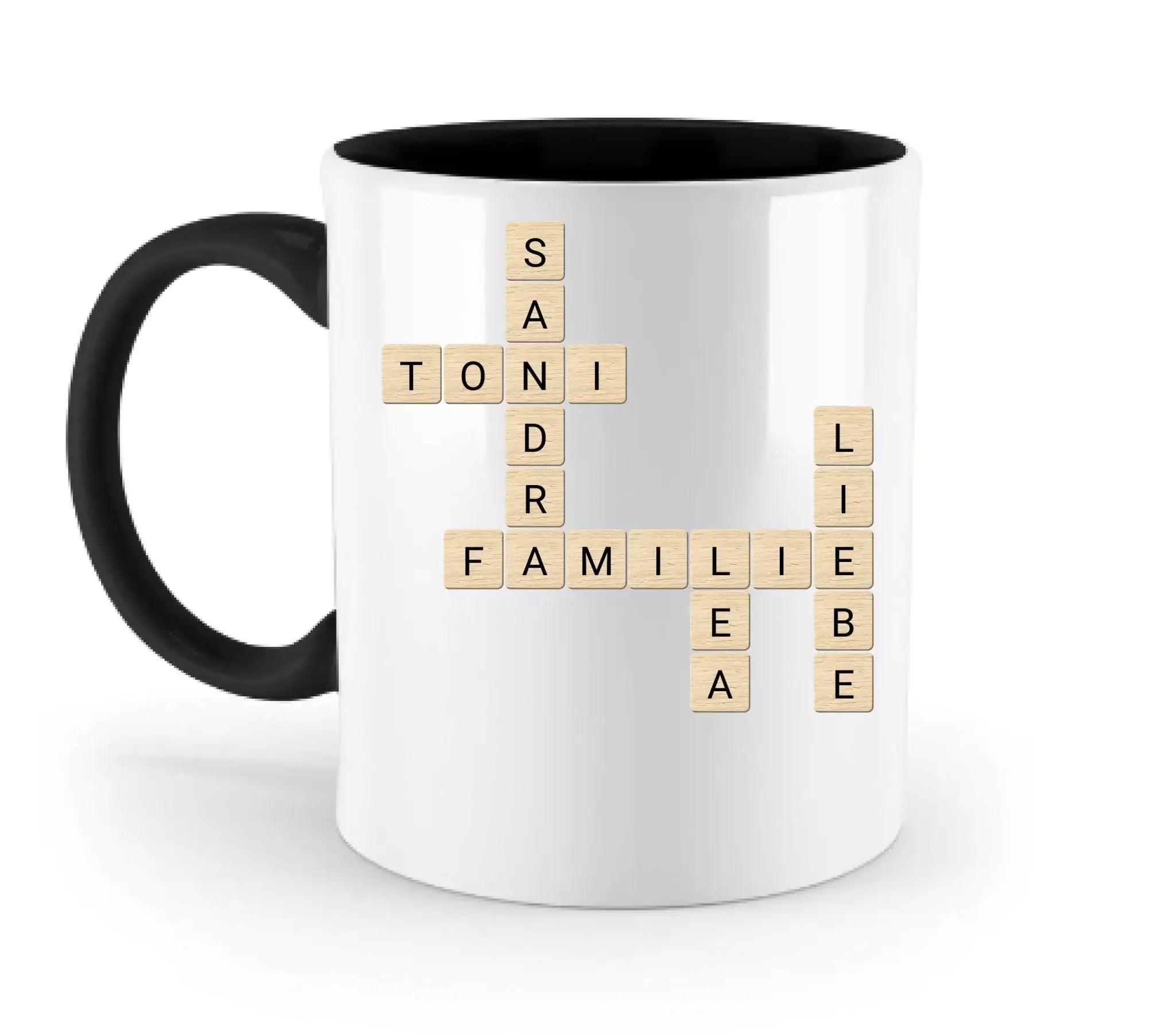 8in1-Kollektion: KREUZWORT Design automatische Generierung • personalisiert • diverse Artikel - zweifarbige Tasse