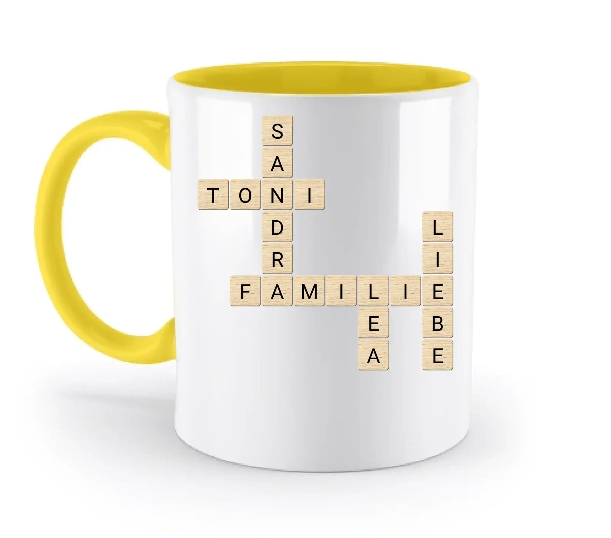 8in1-Kollektion: KREUZWORT Design automatische Generierung • personalisiert • diverse Artikel - zweifarbige Tasse