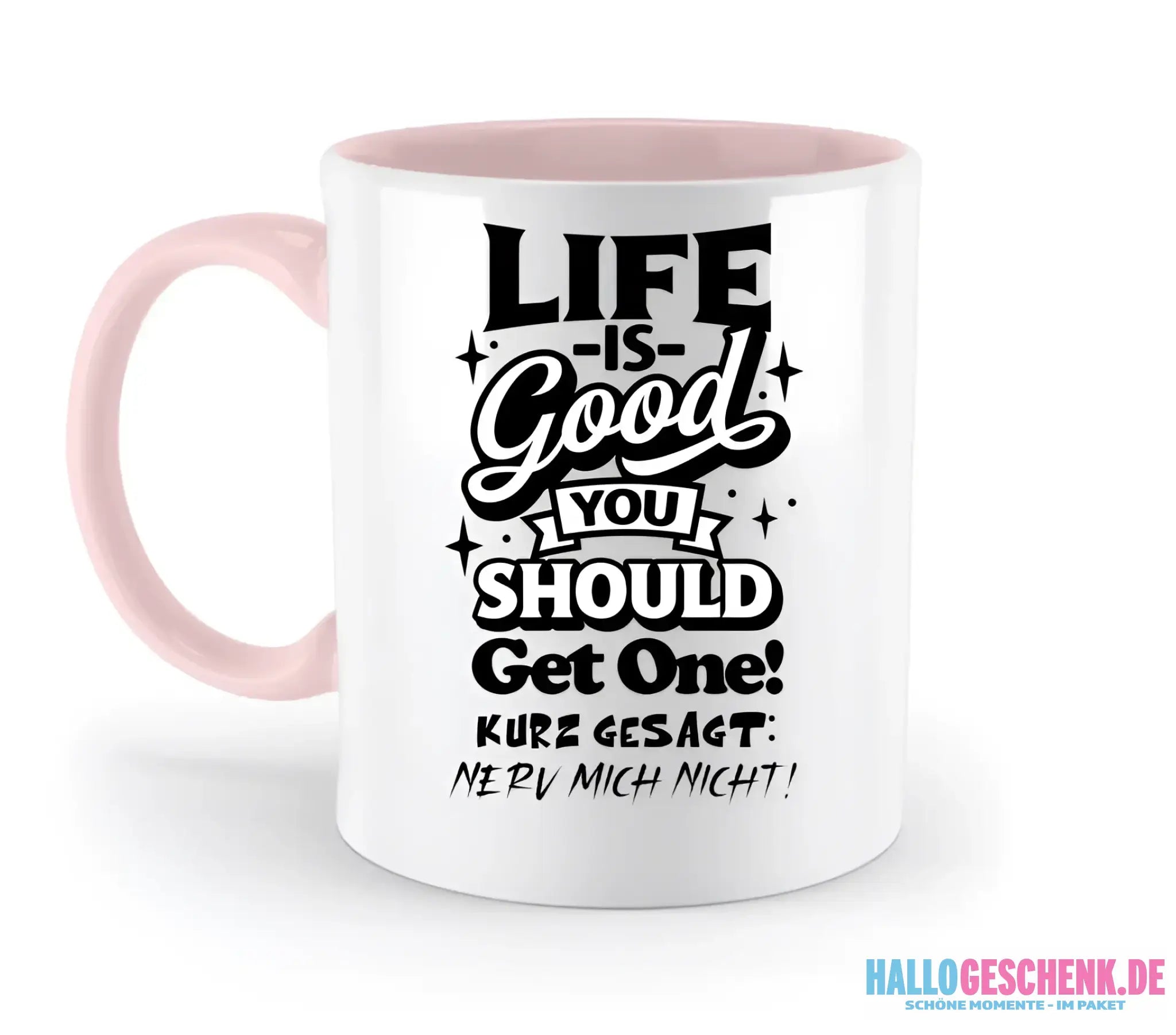 8in1-Kollektion: Life is good + Wunschtext • personalisiert • diverse Artikel - zweifarbige Tasse