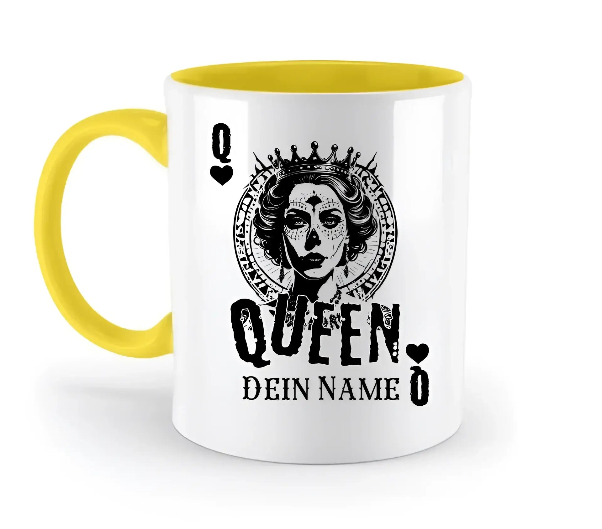 8in1-Kollektion: Poker Queen + Wunschtext • personalisiert • diverse Artikel - zweifarbige Tasse