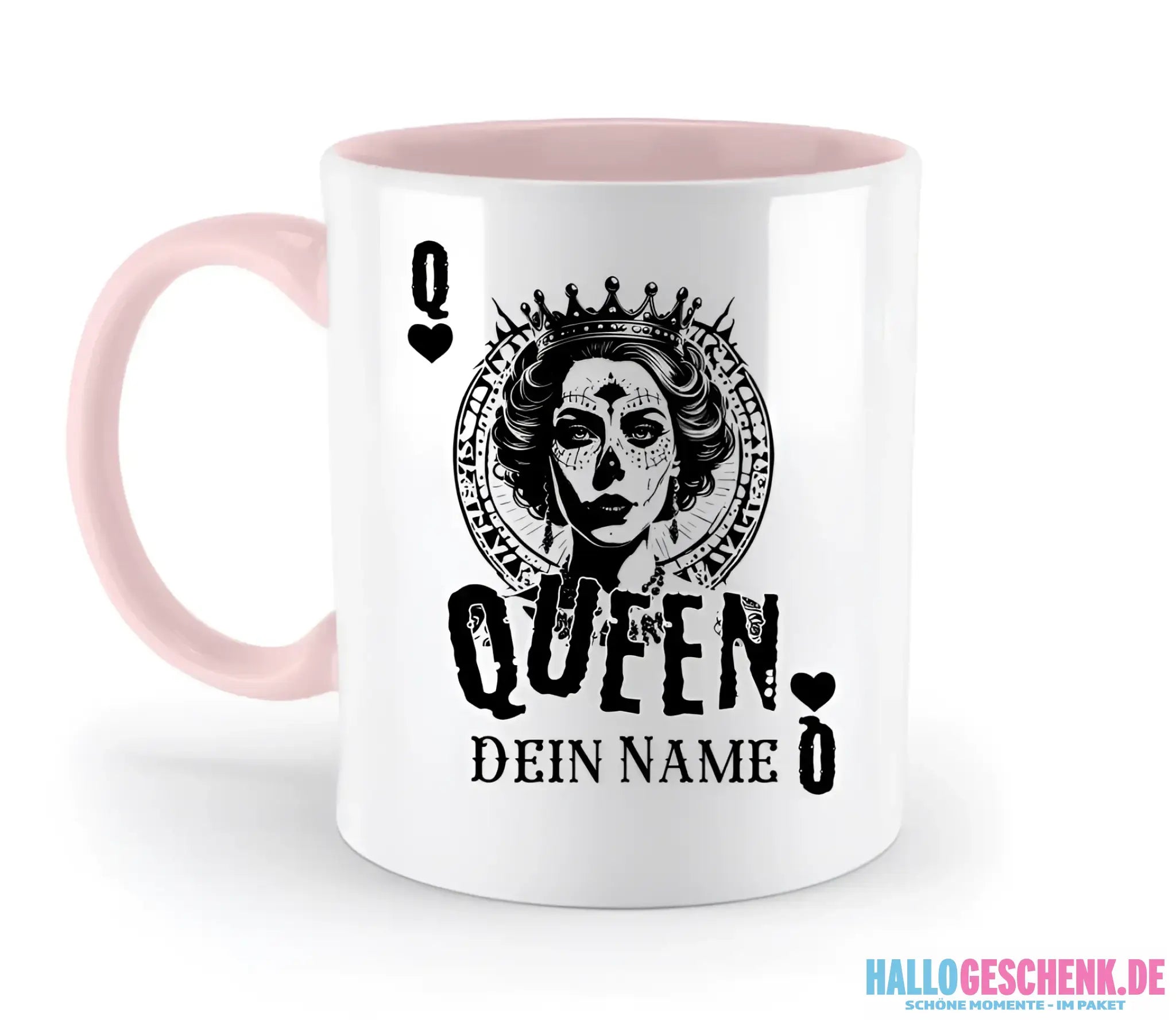 8in1-Kollektion: Poker Queen + Wunschtext • personalisiert • diverse Artikel - zweifarbige Tasse