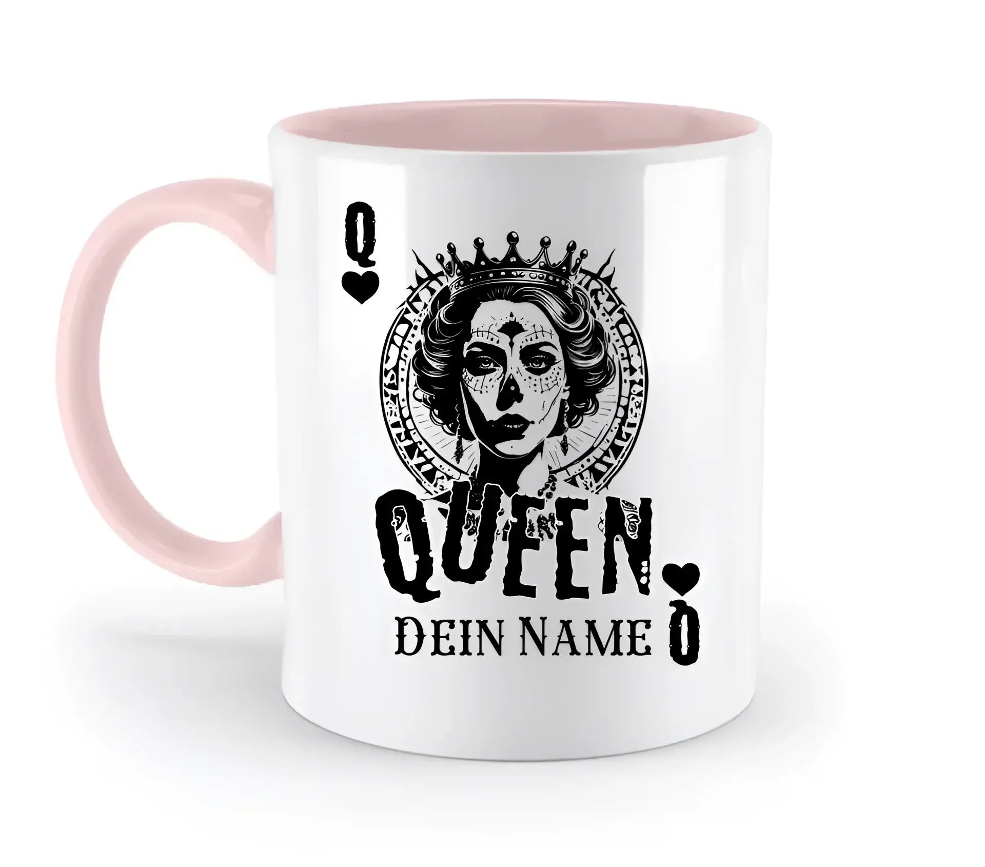 8in1-Kollektion: Poker Queen + Wunschtext • personalisiert • diverse Artikel - zweifarbige Tasse