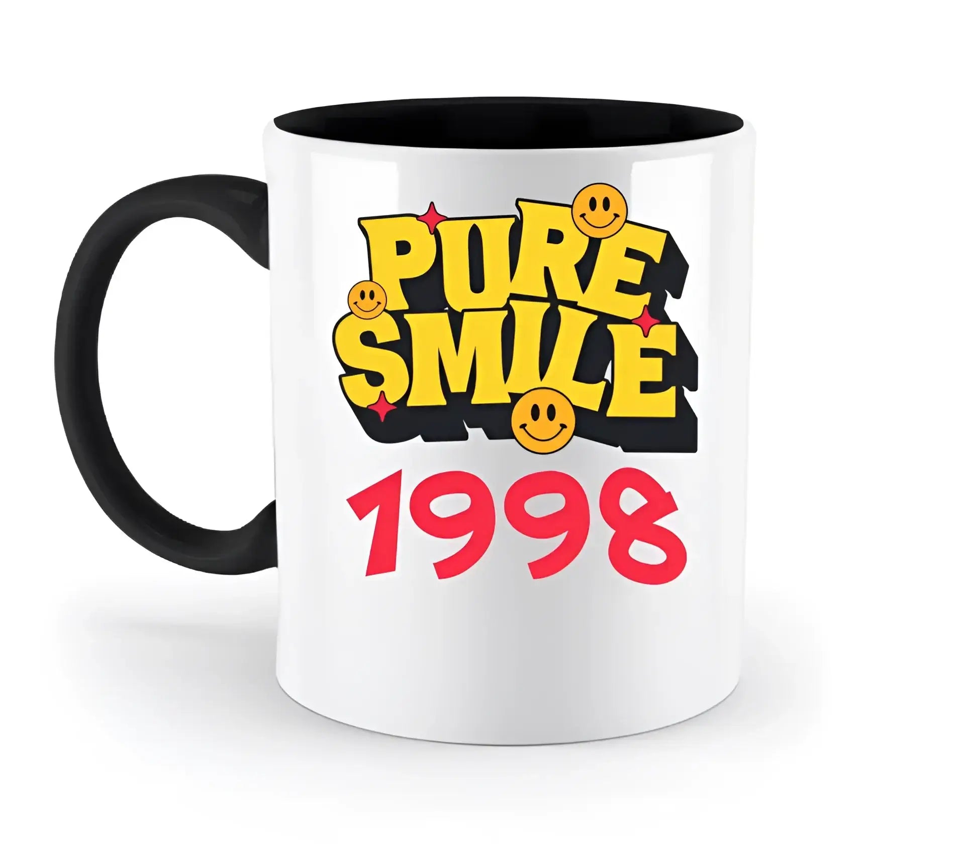8in1-Kollektion: Pure Smile + Wunschtext • personalisiert • diverse Artikel - zweifarbige Tasse • spülmaschinengeeignet