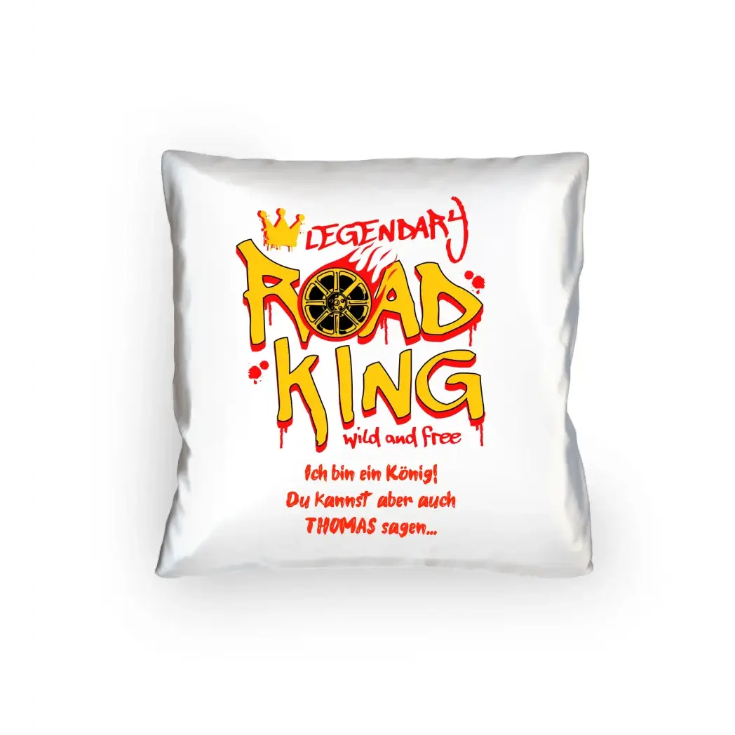 8in1-Kollektion: Road King + Wunschtext • personalisiert • diverse Artikel - Kissen 40x40 cm / White / 40cm-x-40cm