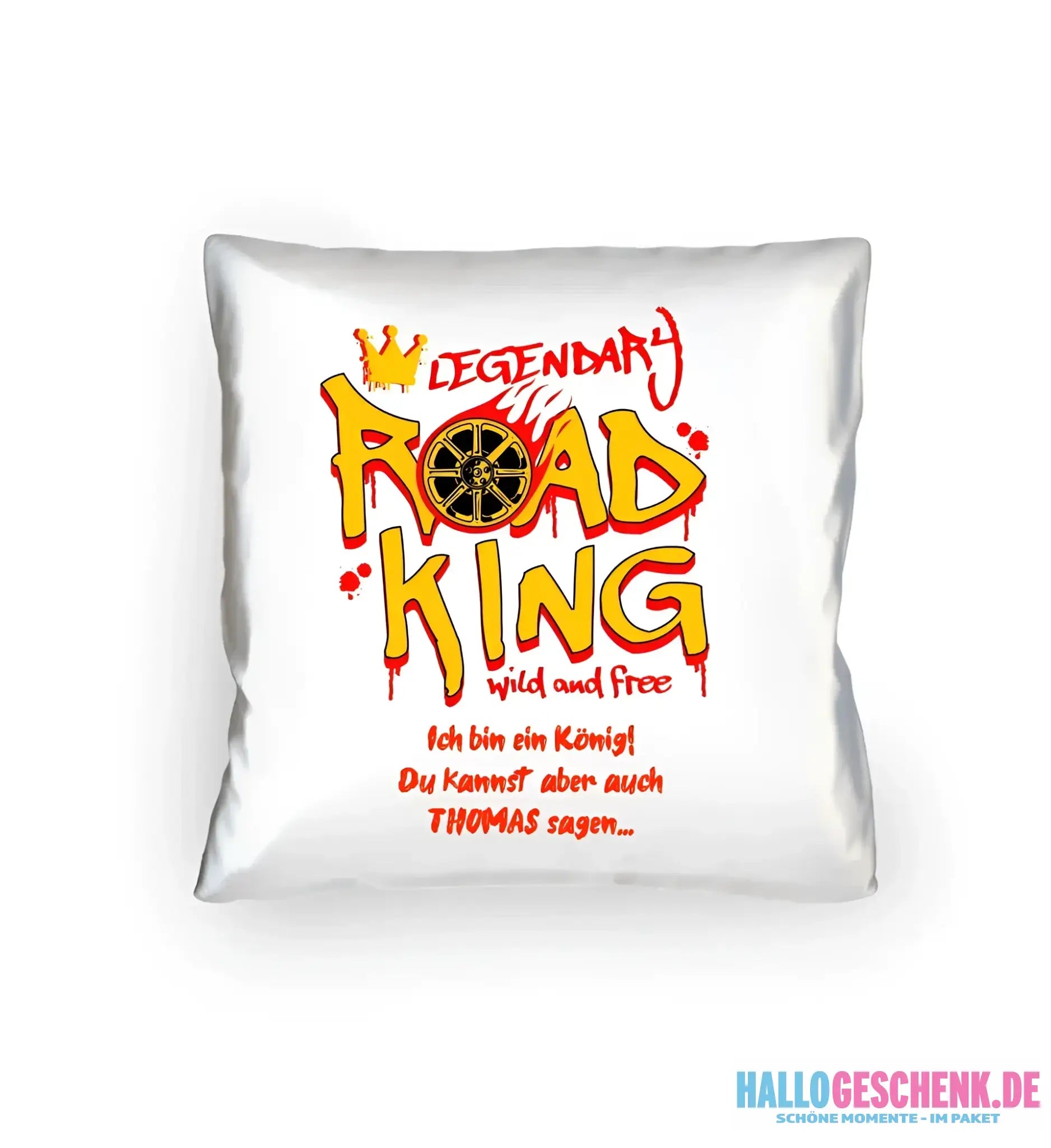 8in1-Kollektion: Road King + Wunschtext • personalisiert • diverse Artikel - Kissen 40x40 cm / White / 40cm-x-40cm