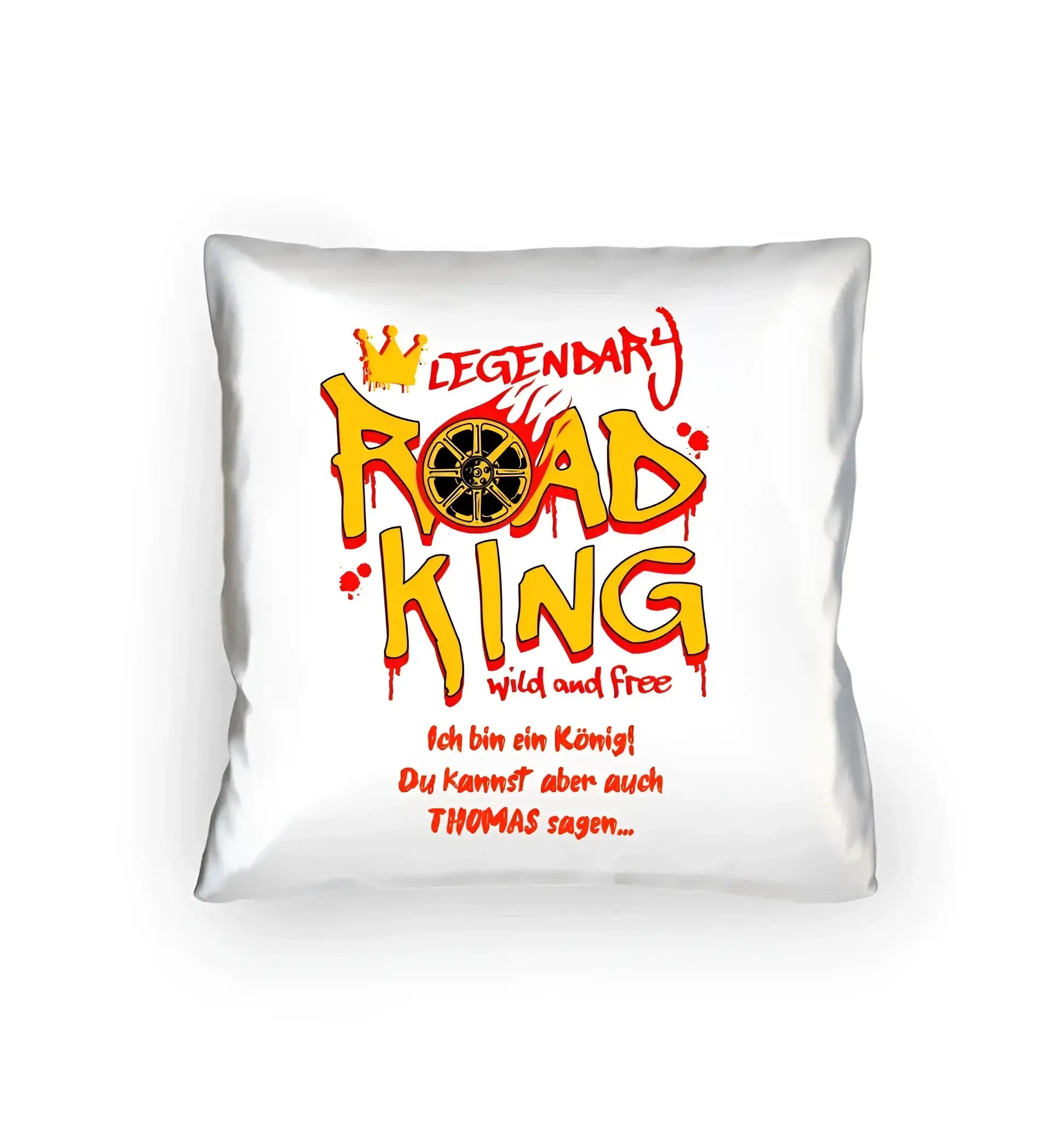 8in1-Kollektion: Road King + Wunschtext • personalisiert • diverse Artikel - Kissen 40x40 cm / White / 40cm-x-40cm
