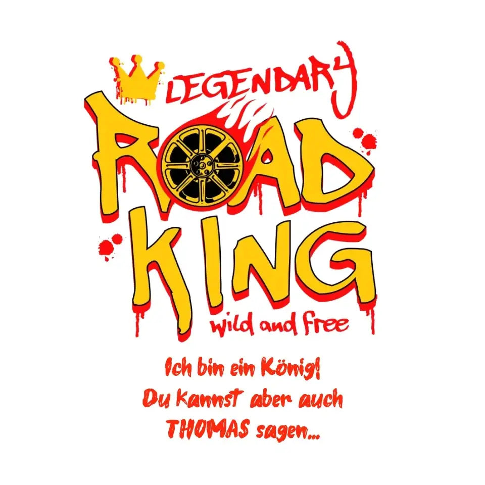 8in1-Kollektion: Road King + Wunschtext • personalisiert • diverse Artikel - ausgestanzter Sticker 20x20 cm (Aufkleber)