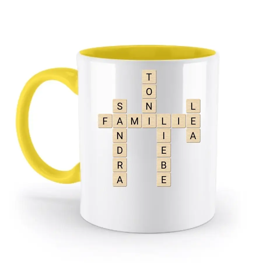 8in1-Kollektion: Scrabble Design automatische Generierung • personalisiert • diverse Artikel - zweifarbige Tasse
