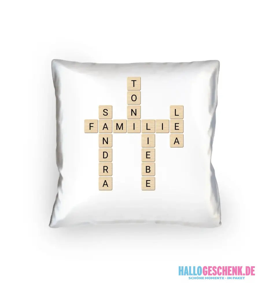 8in1-Kollektion: Scrabble Design automatische Generierung • personalisiert • diverse Artikel - Kissen 40x40 cm / White