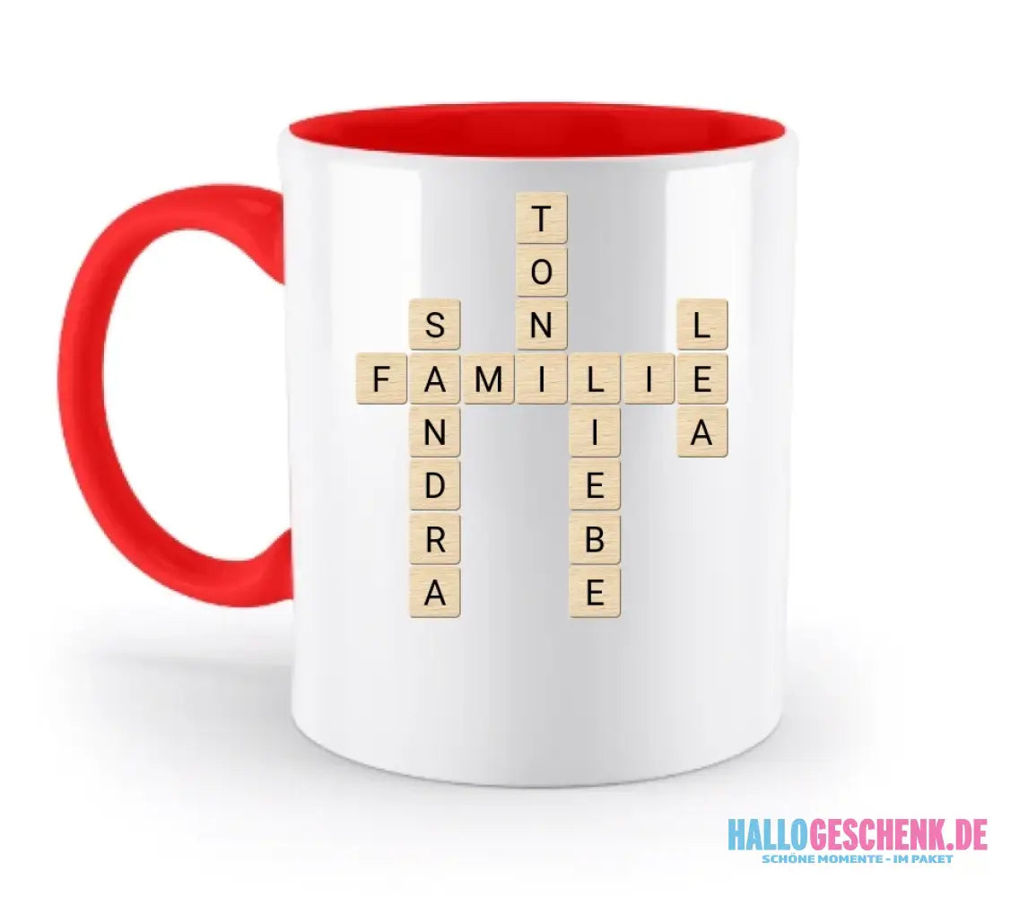 8in1-Kollektion: Scrabble Design automatische Generierung • personalisiert • diverse Artikel - zweifarbige Tasse