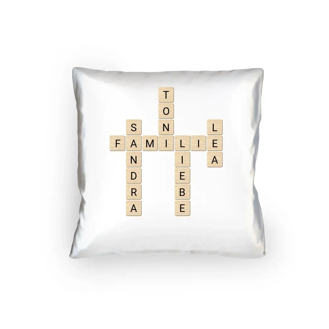 8in1-Kollektion: Scrabble Design automatische Generierung • personalisiert • diverse Artikel - Kissen 40x40 cm / White