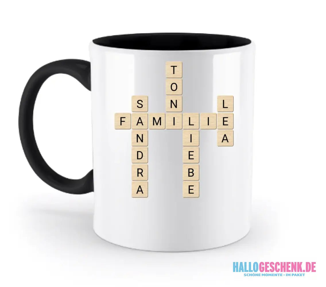 8in1-Kollektion: Scrabble Design automatische Generierung • personalisiert • diverse Artikel - zweifarbige Tasse