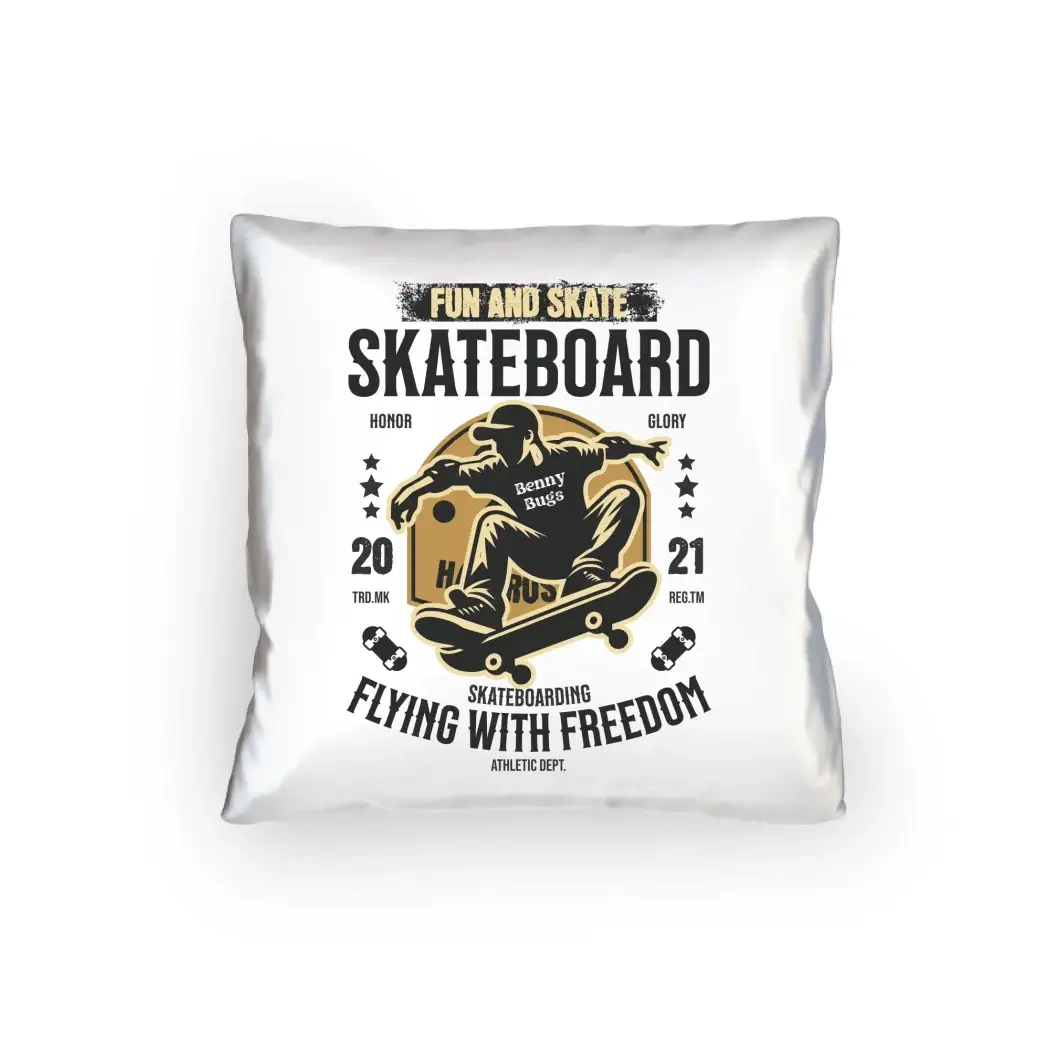 8in1-Kollektion: Skater + Wunschtext • Skateboard • personalisiert • diverse Artikel - Kissen 40x40 cm / White