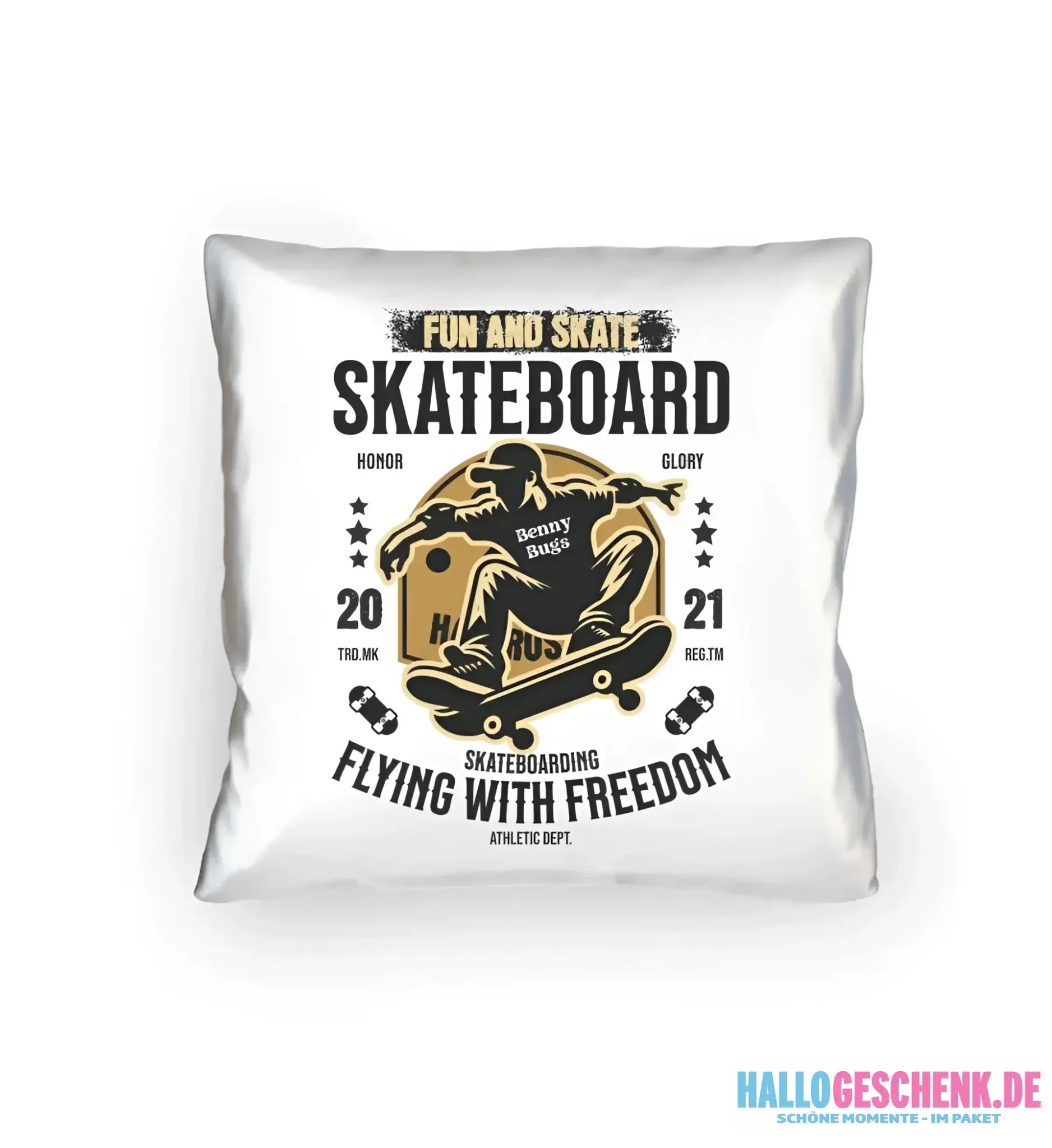 8in1-Kollektion: Skater + Wunschtext • Skateboard • personalisiert • diverse Artikel - Kissen 40x40 cm / White