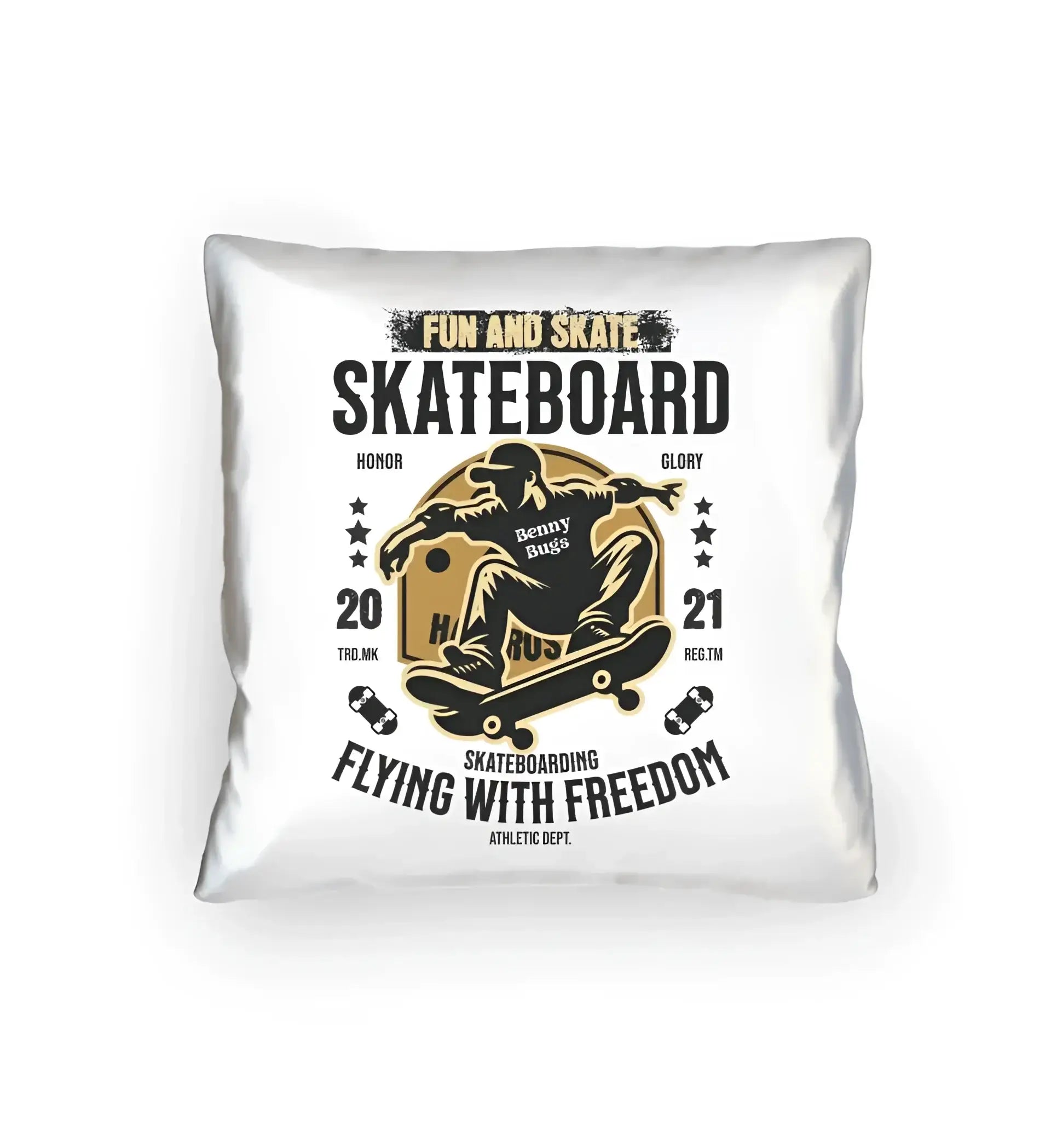 8in1-Kollektion: Skater + Wunschtext • Skateboard • personalisiert • diverse Artikel - Kissen 40x40 cm / White