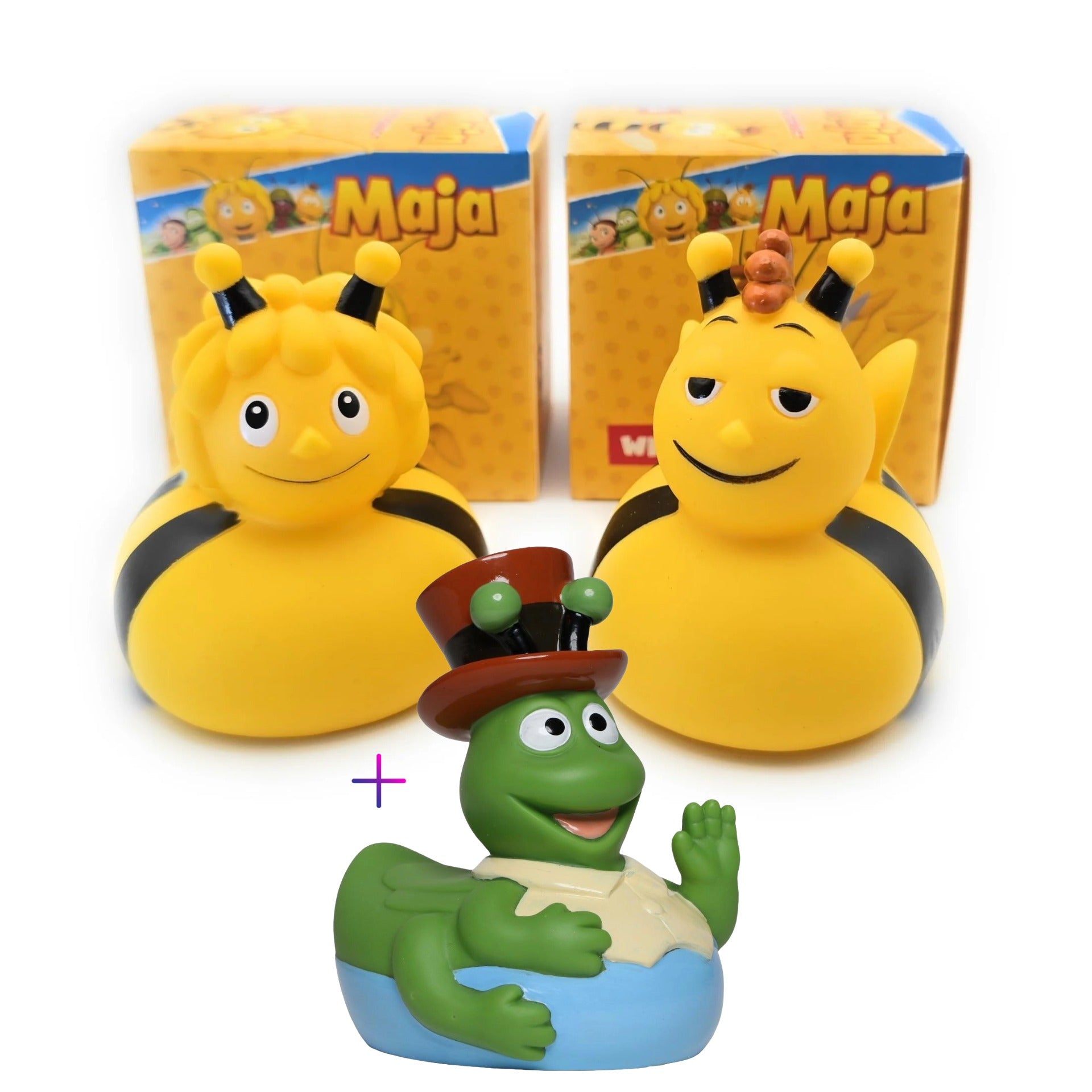 Die Biene Maja, ihr bester Freund Willi und Grashüpfer Flip • Badeente • Lizenzprodukt