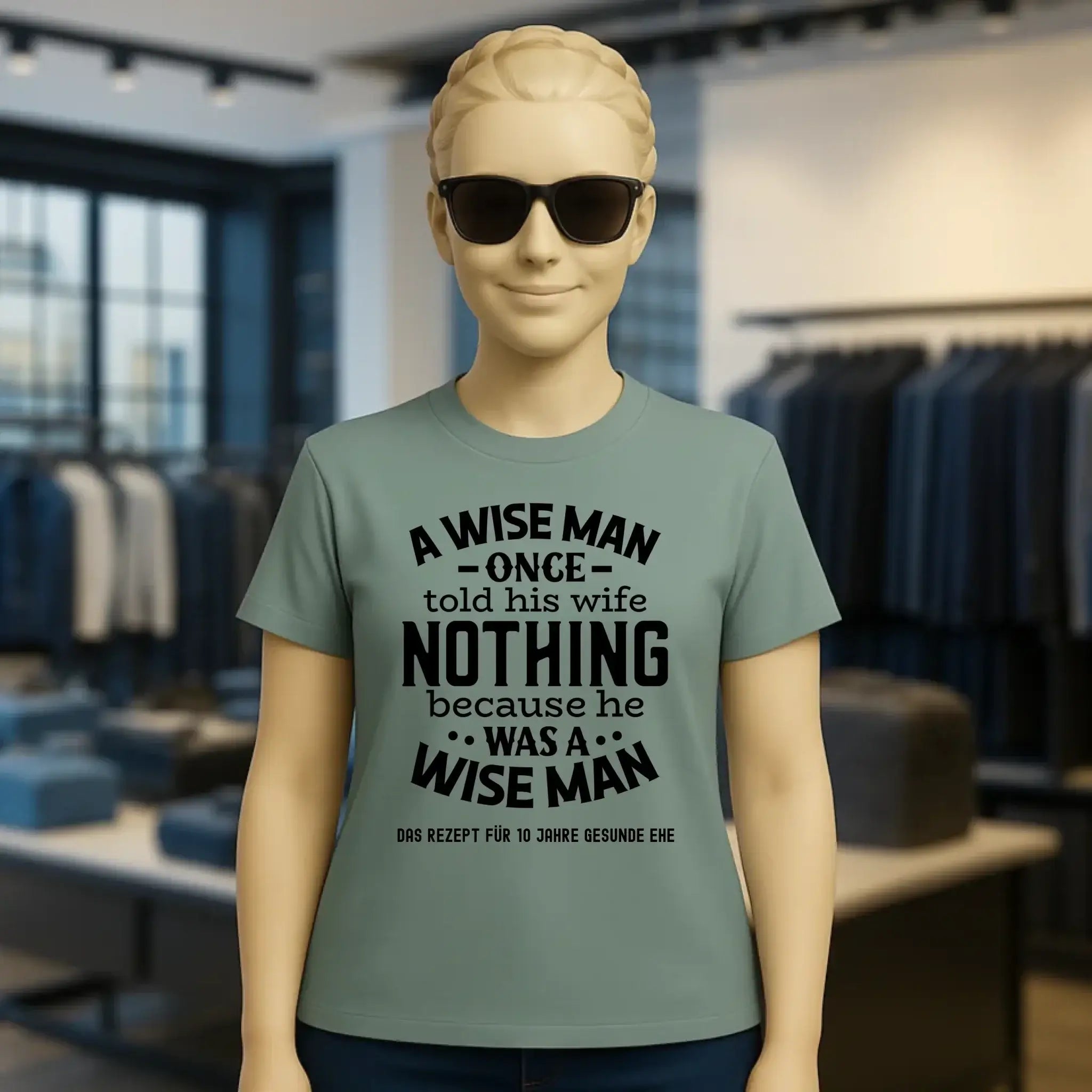 A wise man & his wife • Mann • Frau • Ehe • Ladies Premium T-Shirt XS-2XL aus Bio-Baumwolle für Damen • Exklusivdesign • personalisiert