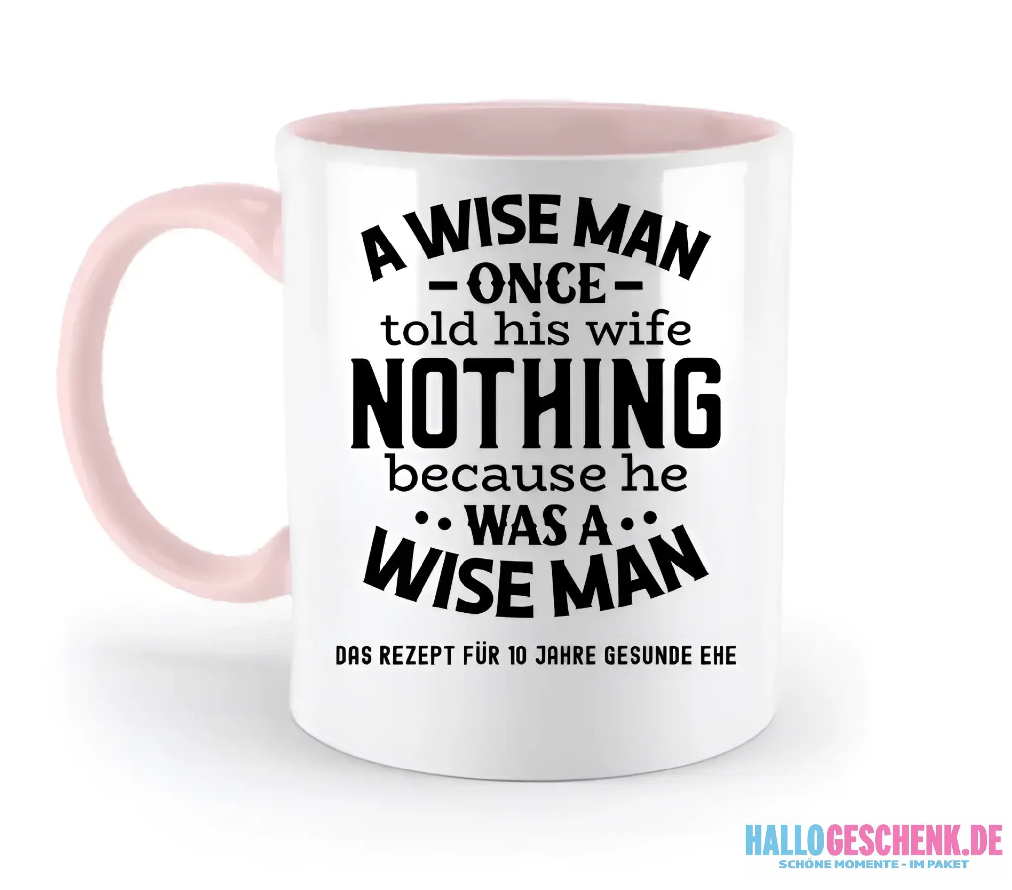 A wise man & his wife • Mann • Frau • Ehe • zweifarbige Tasse • Exklusivdesign • personalisiert