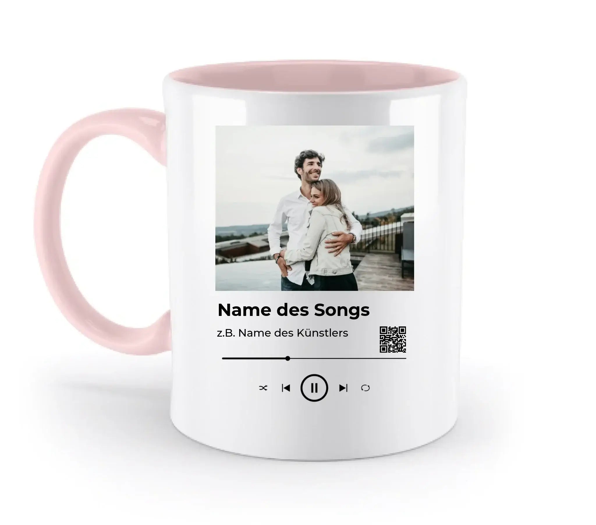 Spotify-Fotomotiv • mehrere Artikel • ’Statement-Collection’ • Wunschtext • Mein Fotomotiv - Tassen / Powder-Pink