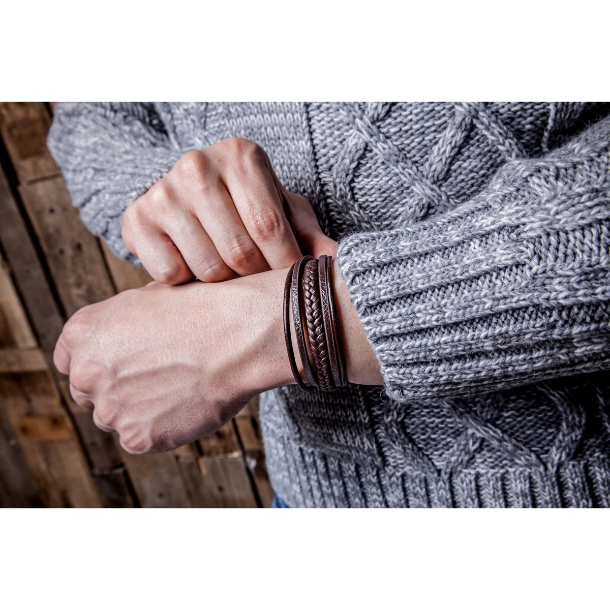 Lederarmband "Braid"