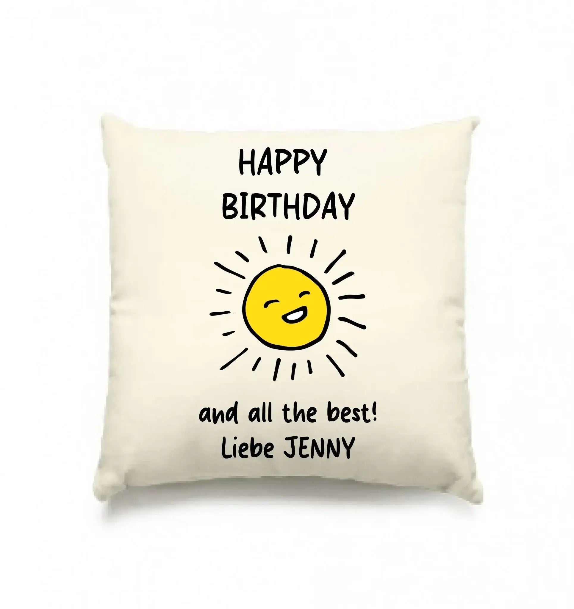 Geburtstag Motiv 2 • mehrere Artikel • ’Statement-Collection’ • Wunschtext • Mein - Kissen / Natur / 40cm-x-40cm