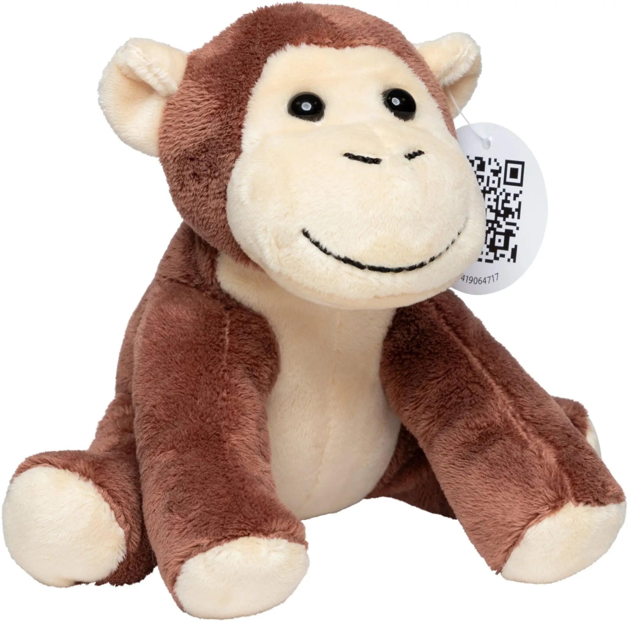 Plüschtier affe bjarne in braun und creme mit weichem stoff und besticktem gesicht für kinder zum kuscheln