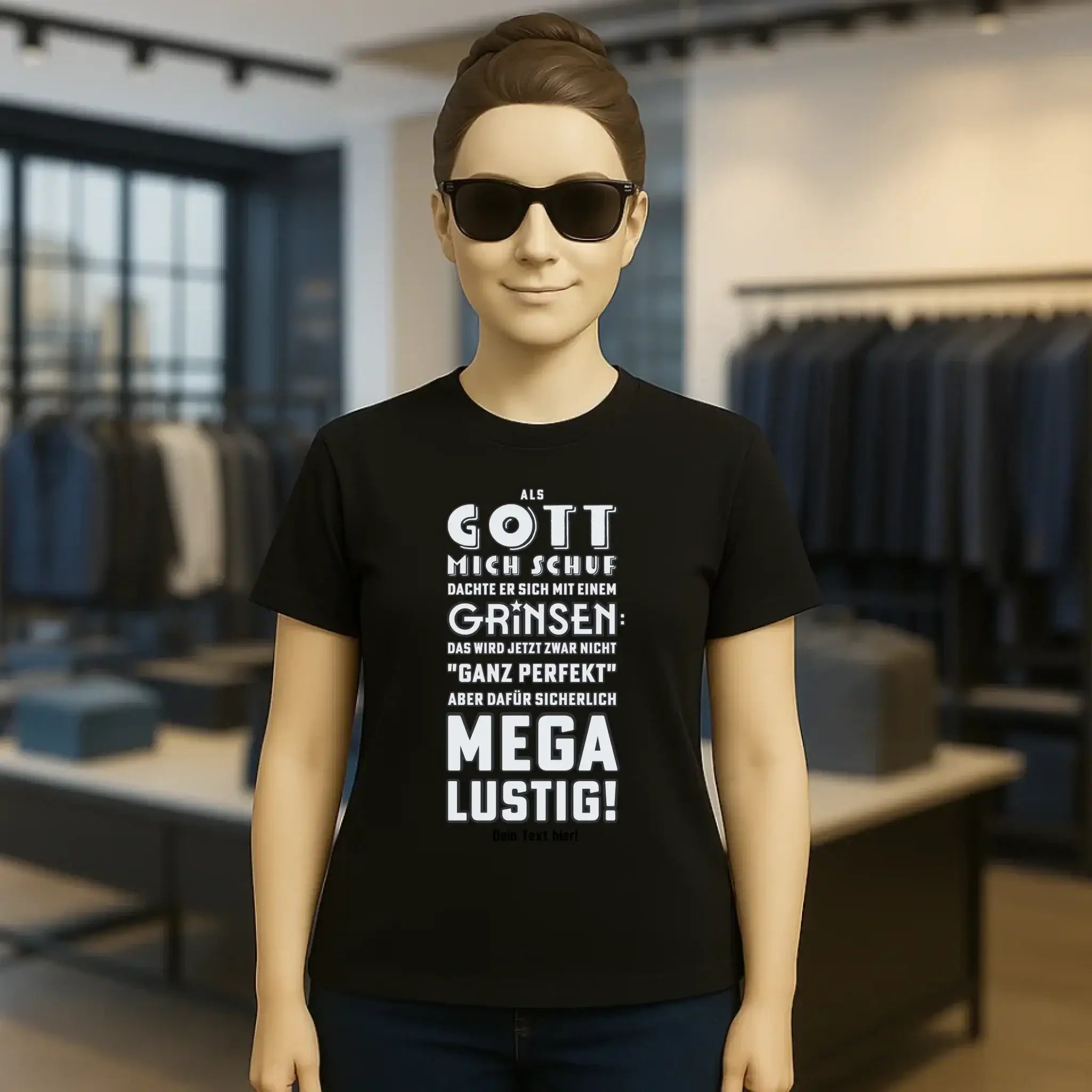 Als Gott mich schuf • Ladies Premium T-Shirt XS-2XL aus Bio-Baumwolle für Damen • Exklusivdesign • personalisiert