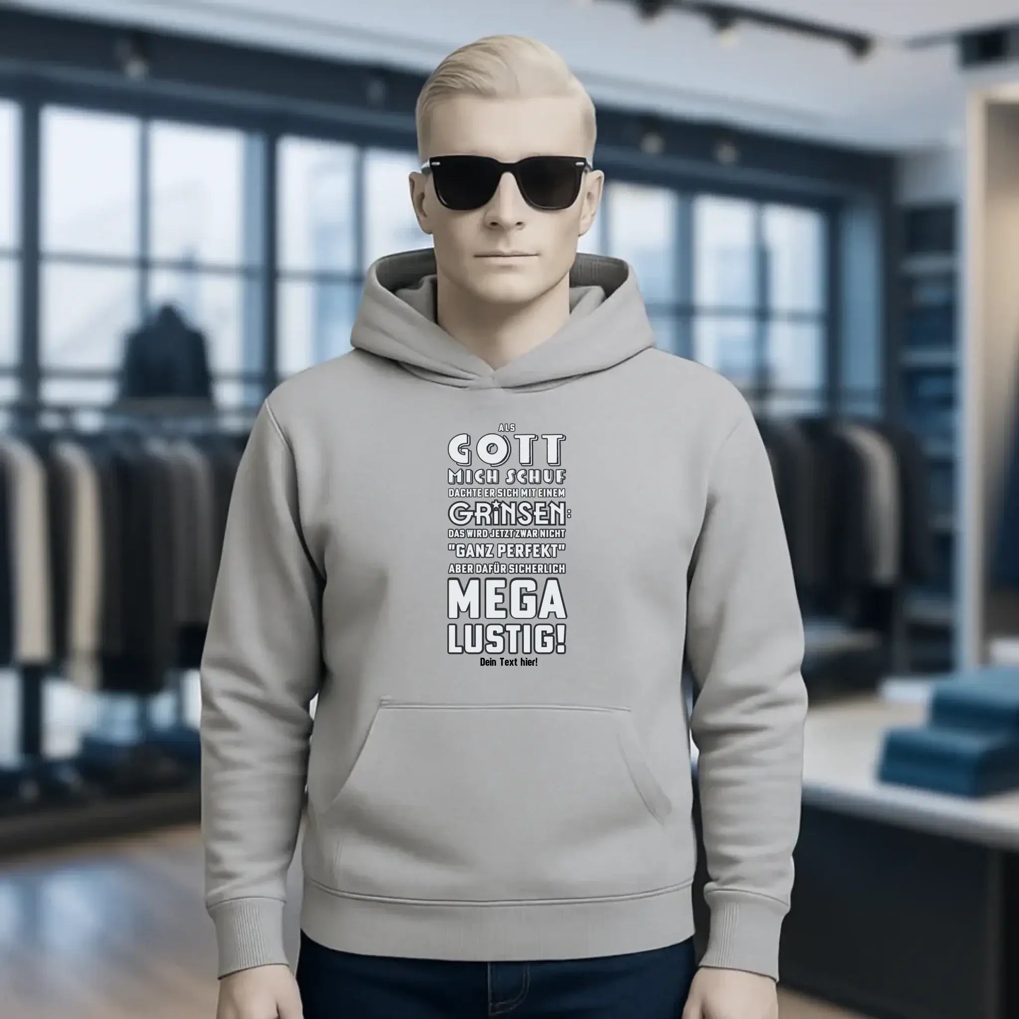 Als Gott mich schuf • Unisex Premium Hoodie XS-5XL aus Bio-Baumwolle für Damen & Herren • Exklusivdesign • personalisiert