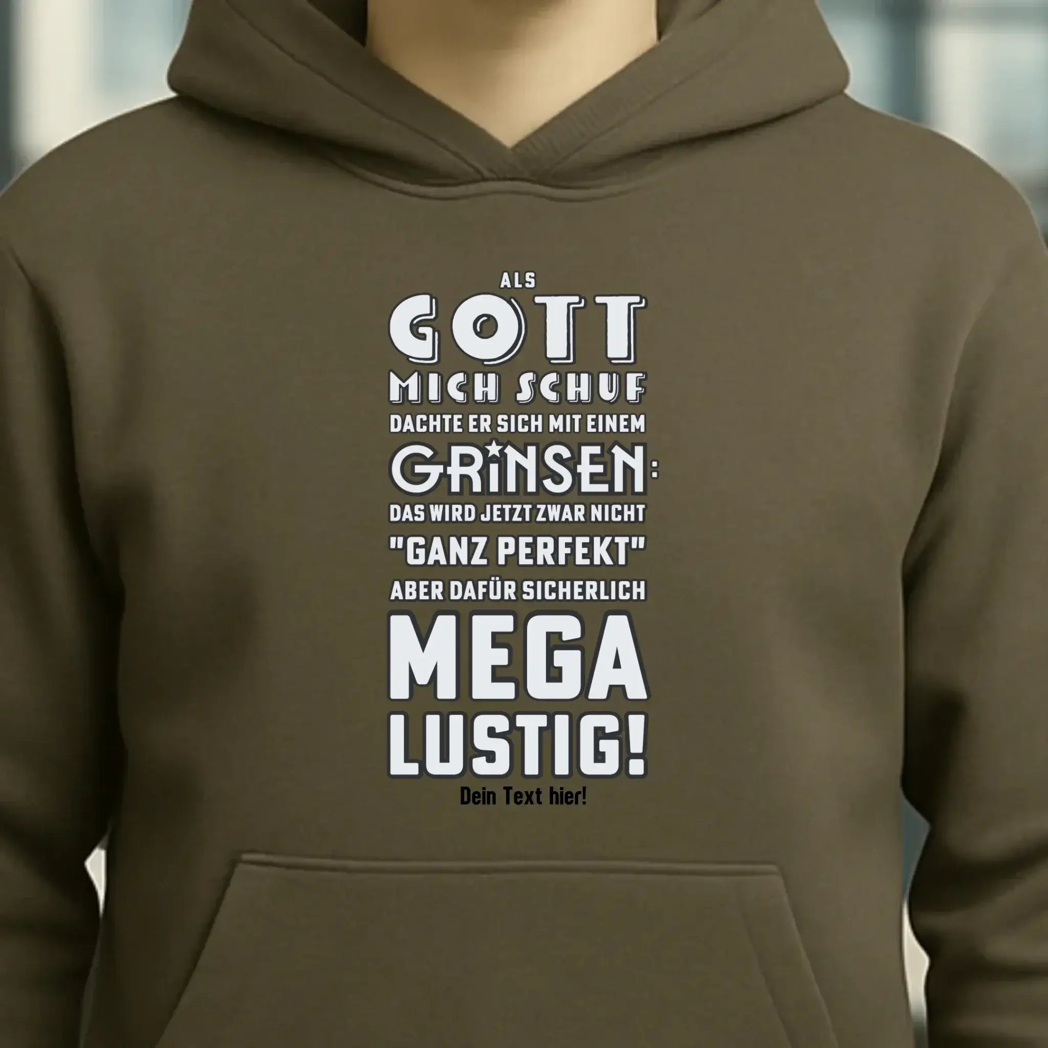 Als Gott mich schuf • Unisex Premium Hoodie XS-5XL aus Bio-Baumwolle für Damen & Herren • Exklusivdesign • personalisiert